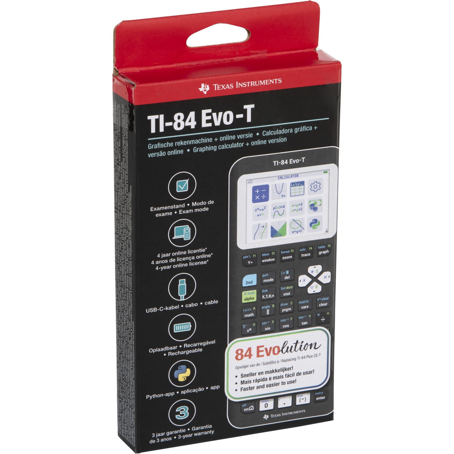 Graphing-Rechner, TI-84 Evo-T, Handhelder Taschenrechner, Elektronisches Gerät, USB-C Kabel