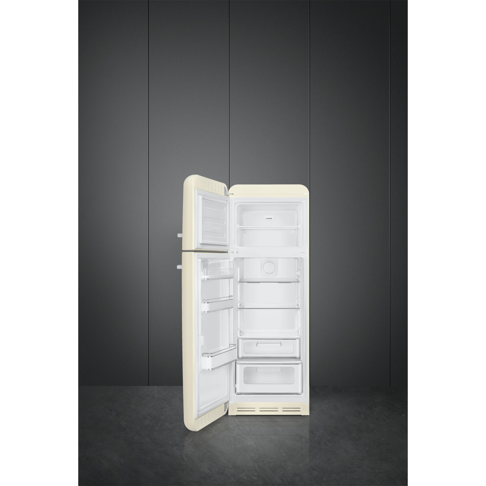 Einbaukühlschrank, Two-Tone, Kühlteil, Gefrierteil, Samtig-beige