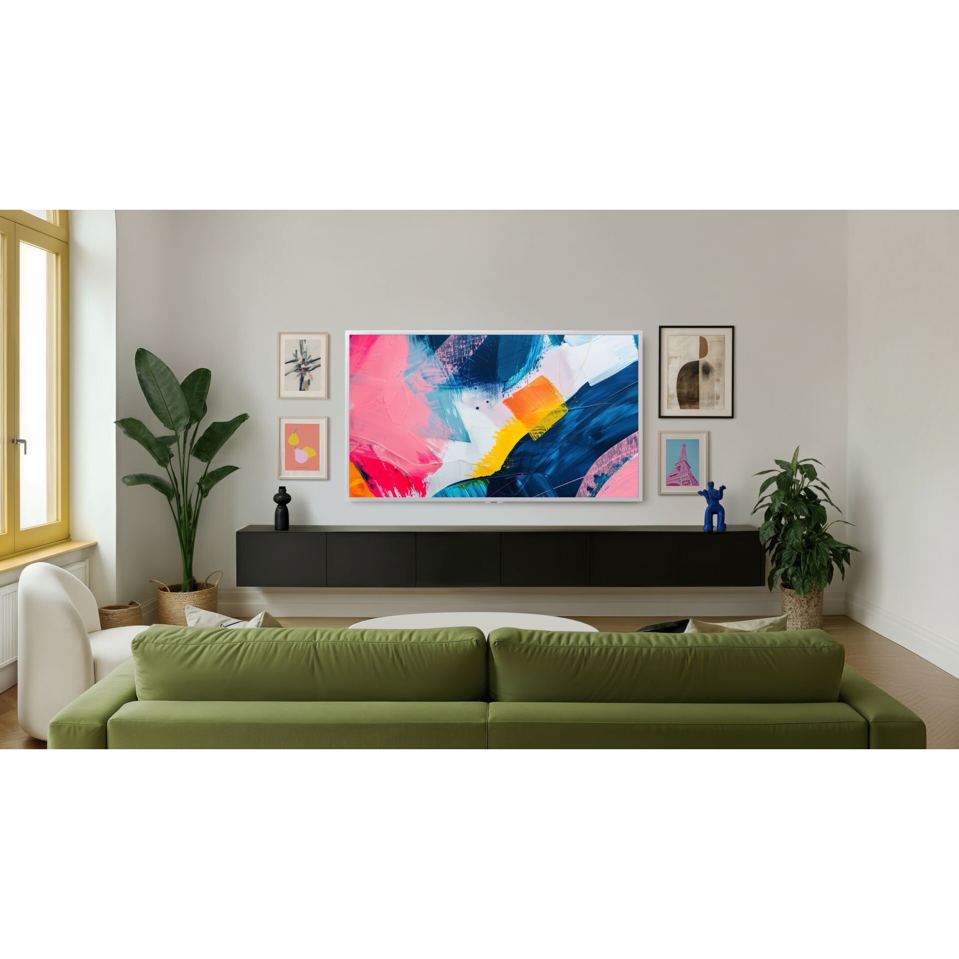 abstracte Kunst, TV-Wanddeko, bunte Malerei, Wohnzimmer-Dekoration, Flacher Bildschirm