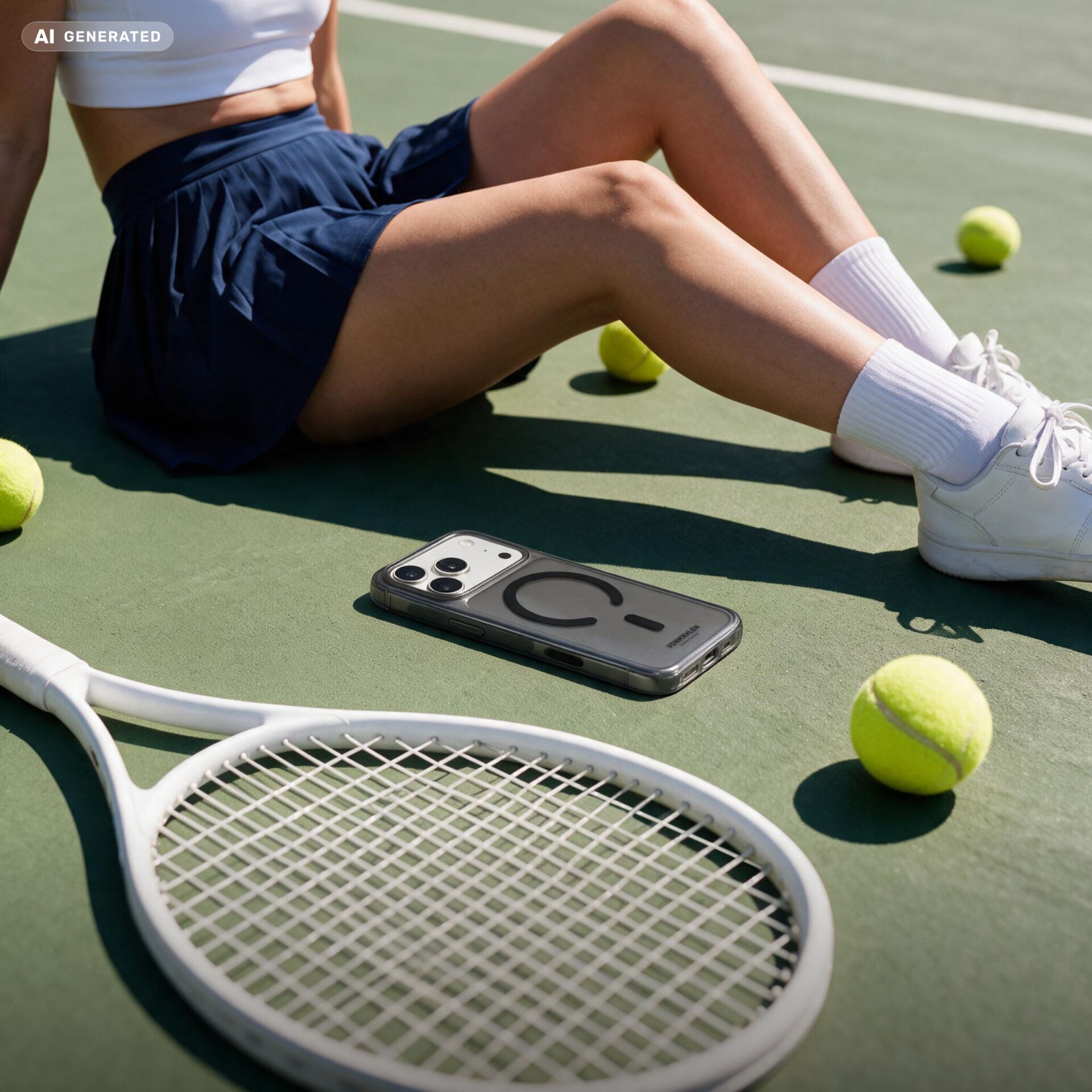 Tennisball, Tennisplatz, Smartphone, Schutzhülle, Sportoutfit