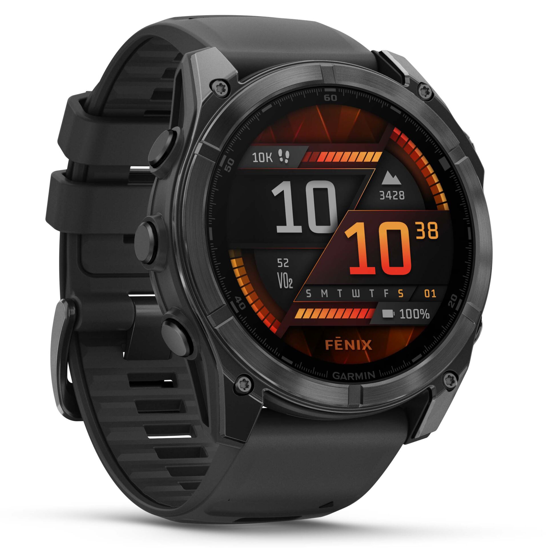 Smartwatch, Fenix, Garmin, Digital-Display, Schwarz
