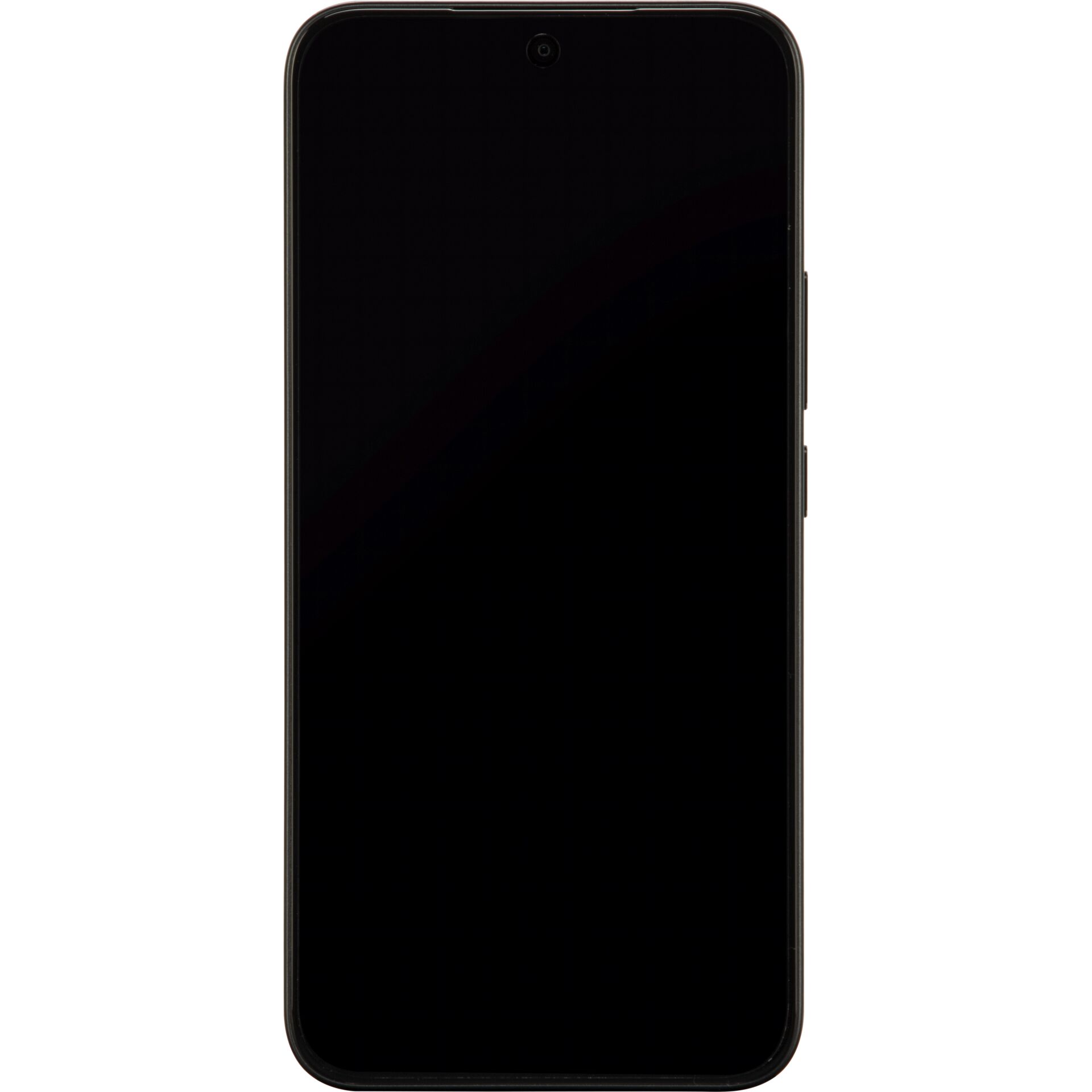 Smartphone, schwarzes Gehäuse, Touchscreen, Frontkamera