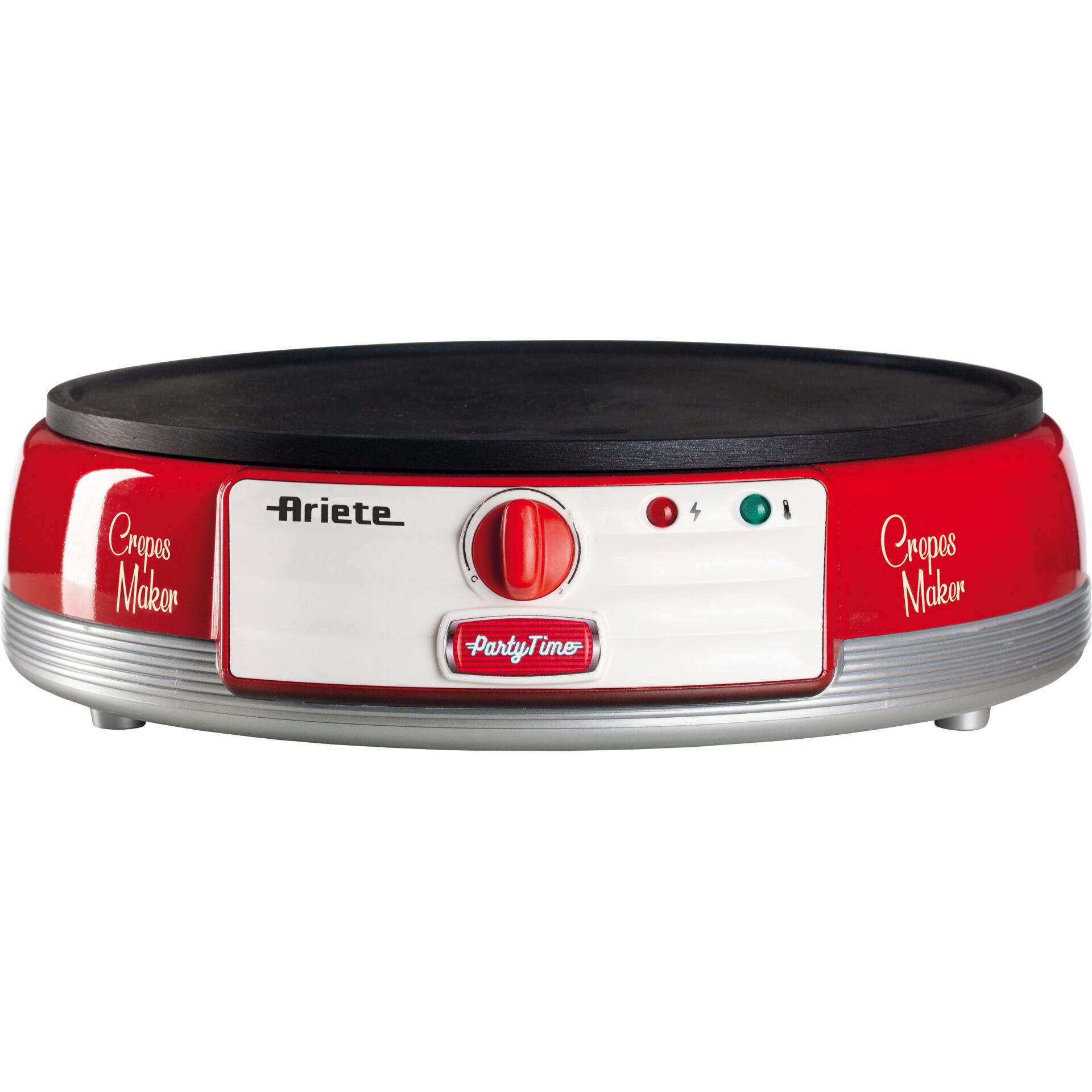 Crepes Maker, Elektrisch, Roter Top, Platte, Bedienfeld