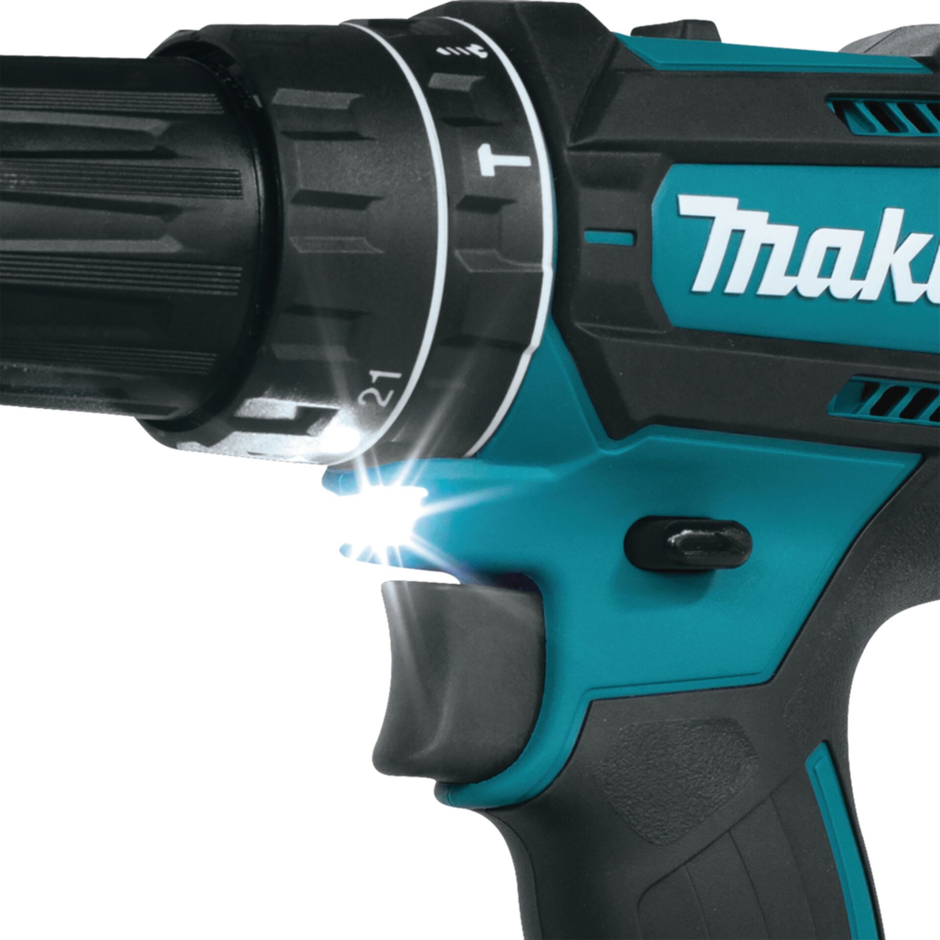 Schrauber, Bohrmaschine, Akku, Teal, LED-Licht