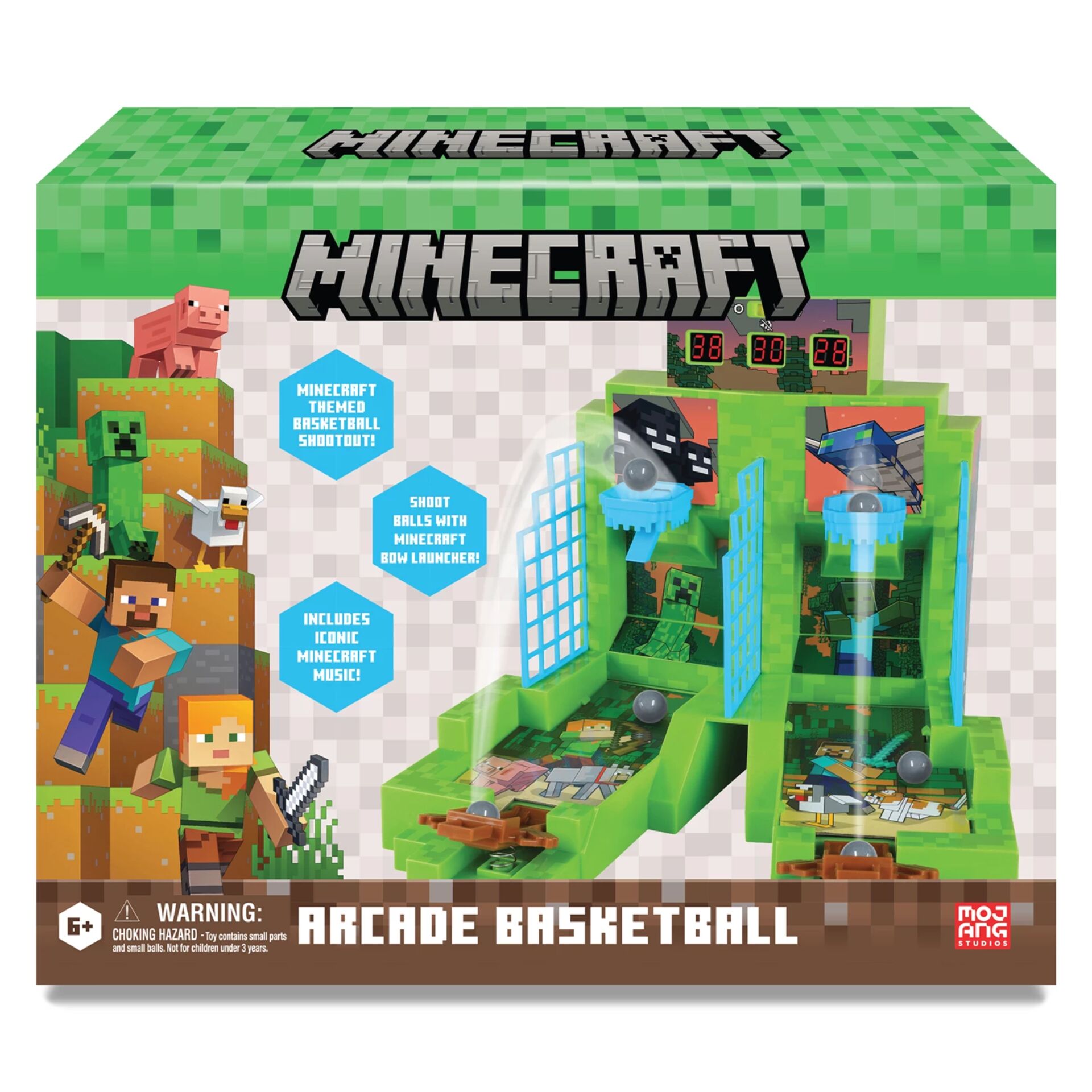 Minecraft, Arcade, Basketball, Bow launcher, Blocky