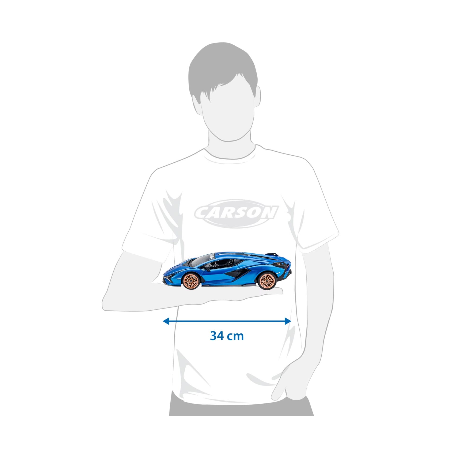 Spielzeugauto, Blau, Sportwagen, Miniatur, 34 cm