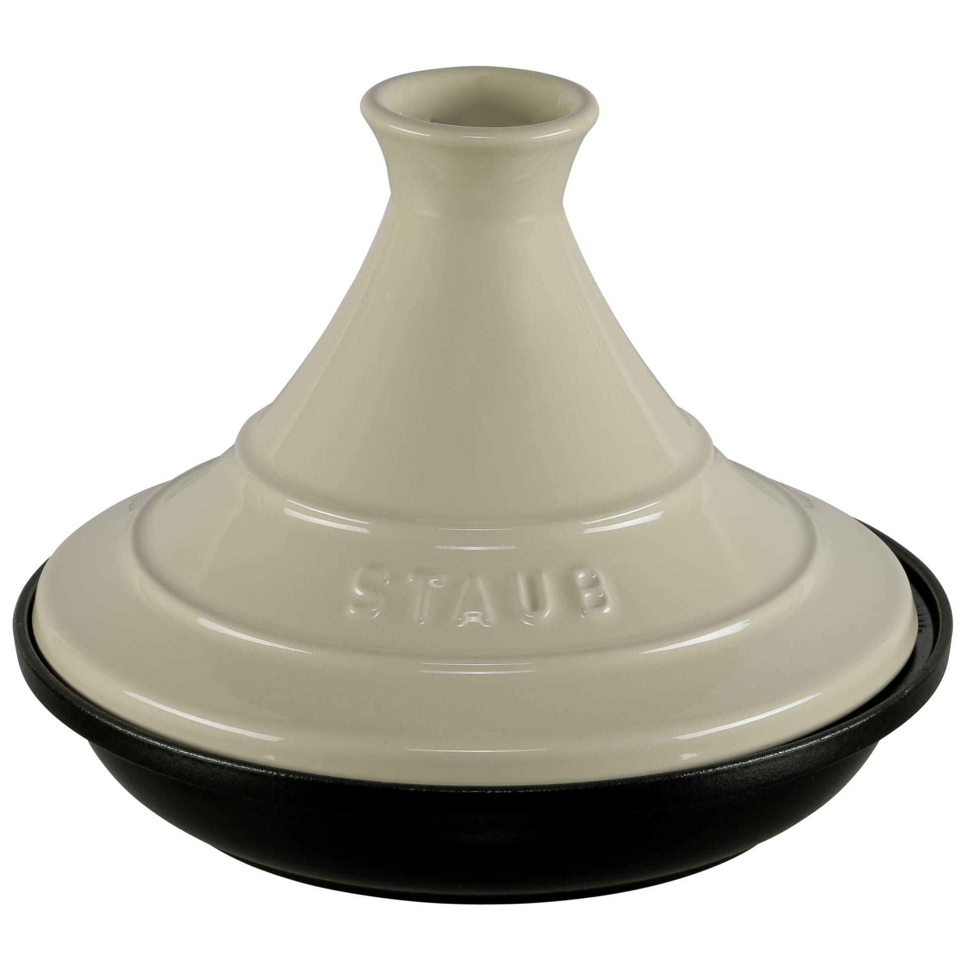 Staub Tajine 20cm rund  cream, Gusseisen Töpferei, Krug, Schüssel, Vase, Porzellan