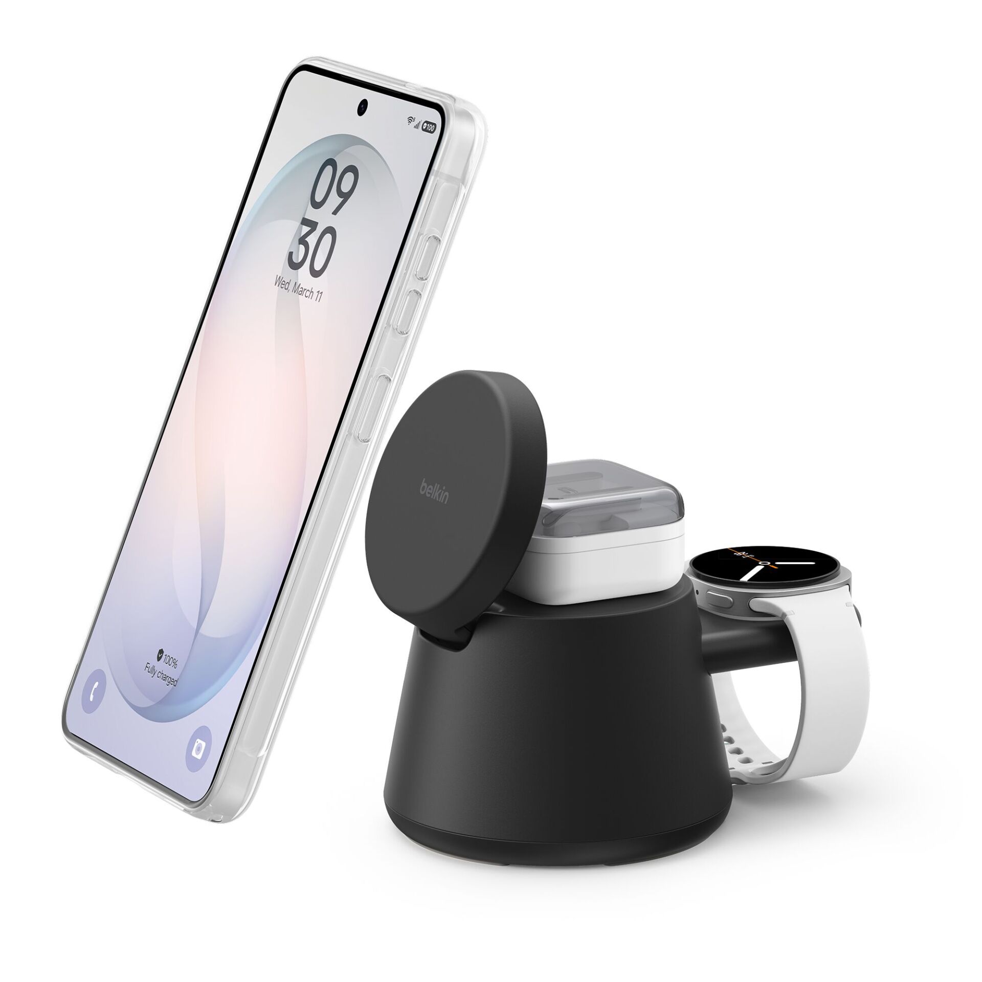 Ladegerät Halter, Magnetischer Adapter, Smartwatch-Ladehalter, Handyhalterung, Qi-Ladegerät