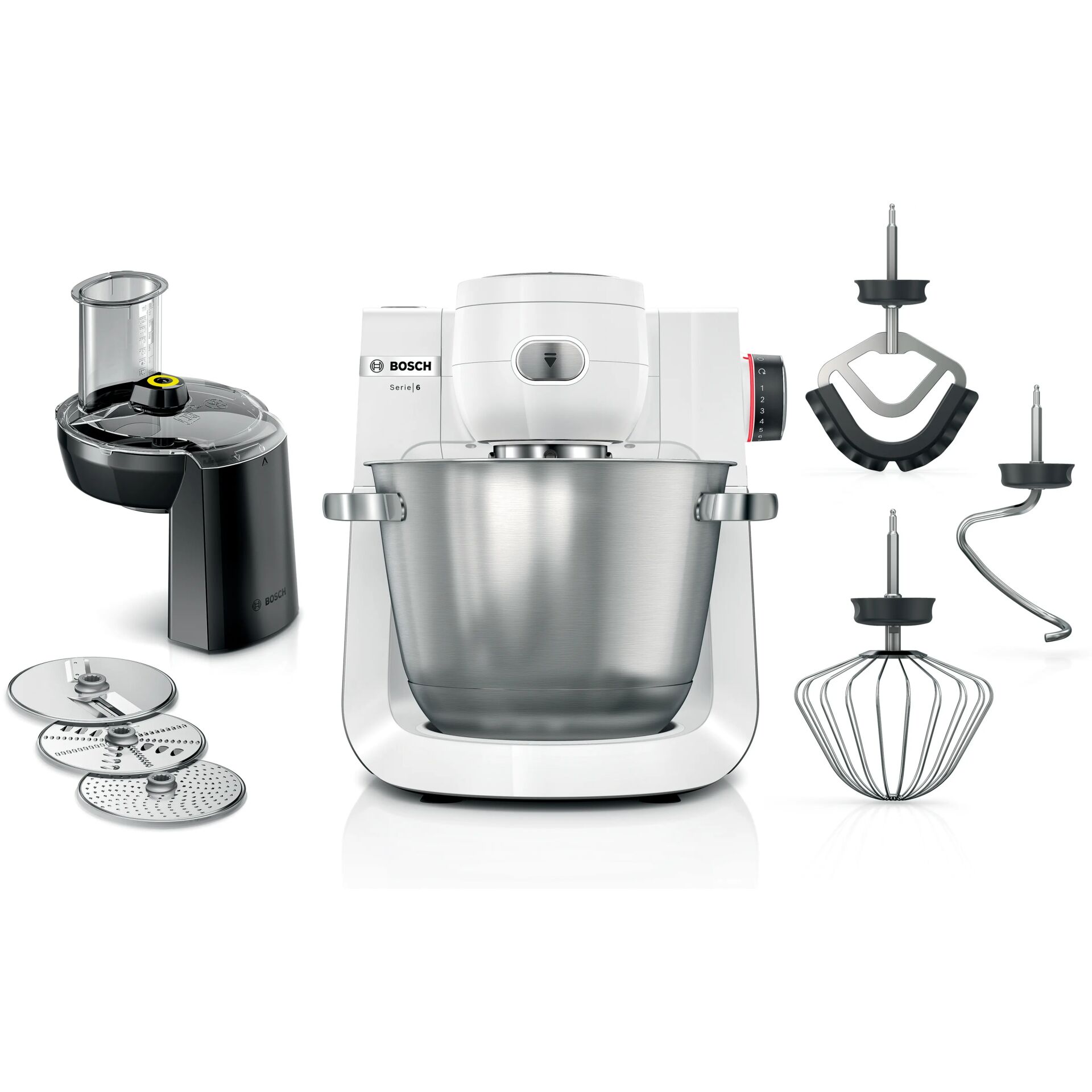 Küchenroboter, Standmixer, Edelstahl, Zubehörsatz, Messeraufsatz