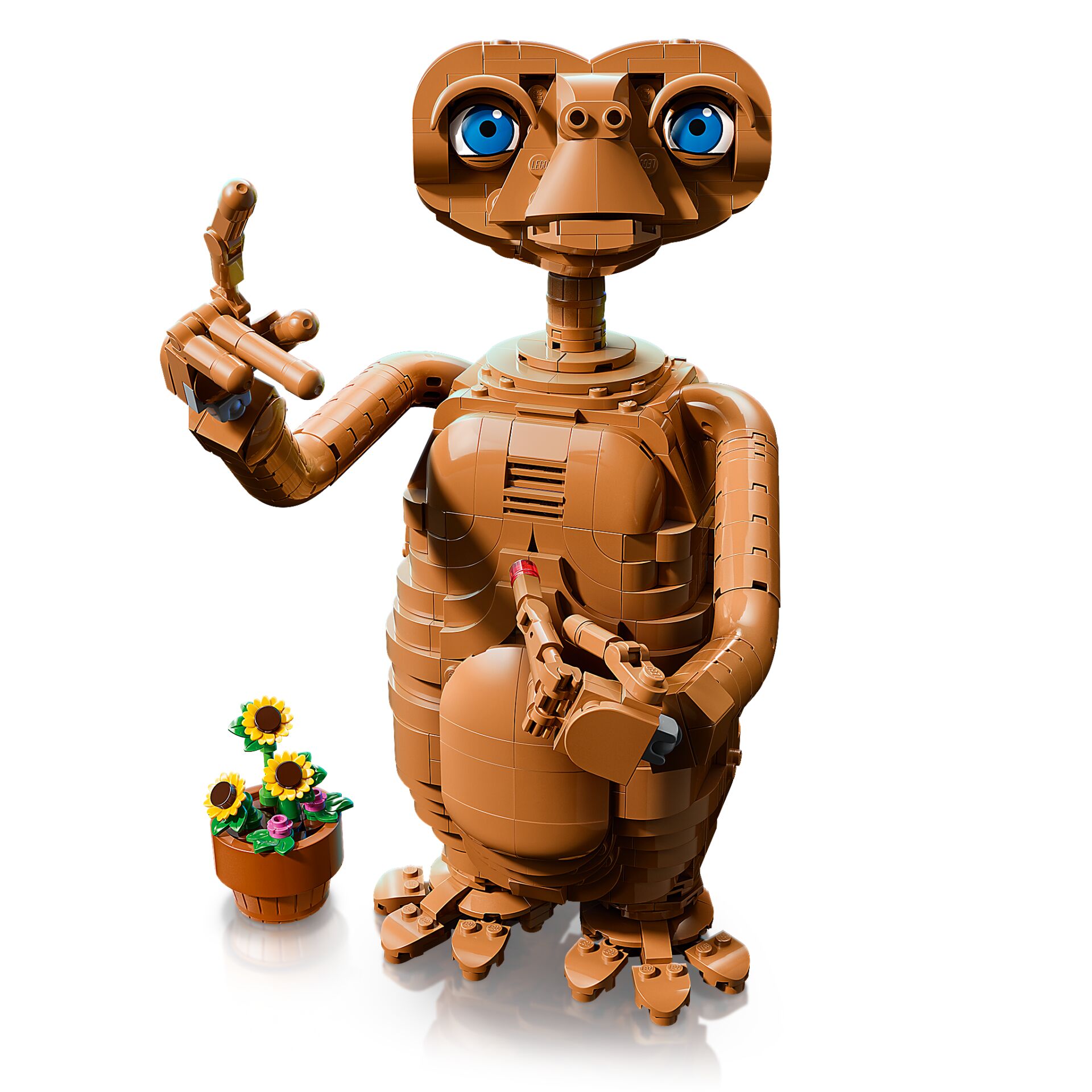 LEGO, figur, braun, roboter, pflanzentopf