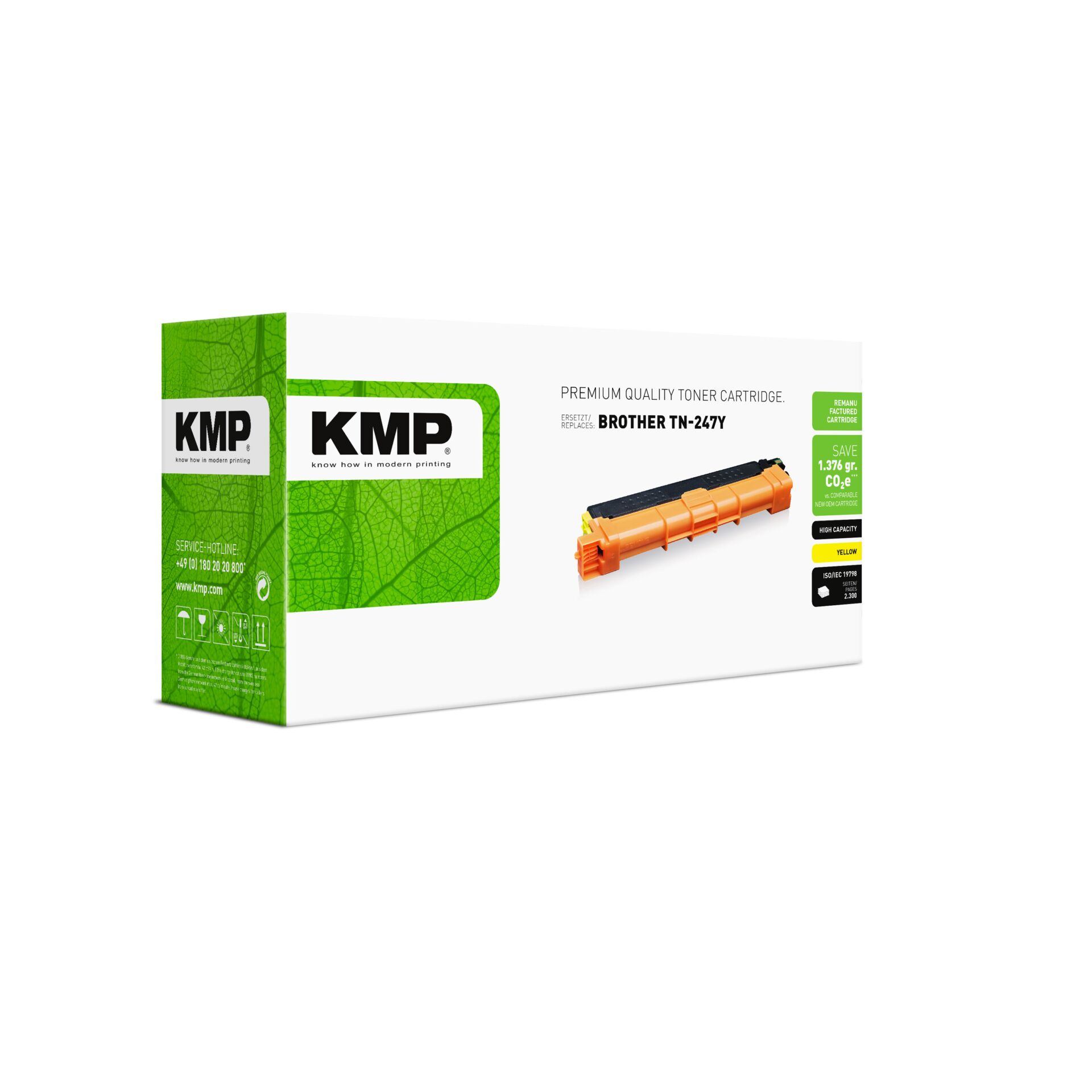 Werbung, Visitenkarte, Papier, Text, Tonerpatrone, KMP-Stil, Grüne Verpackung, Druckerzubehör, OEM-Ersatz