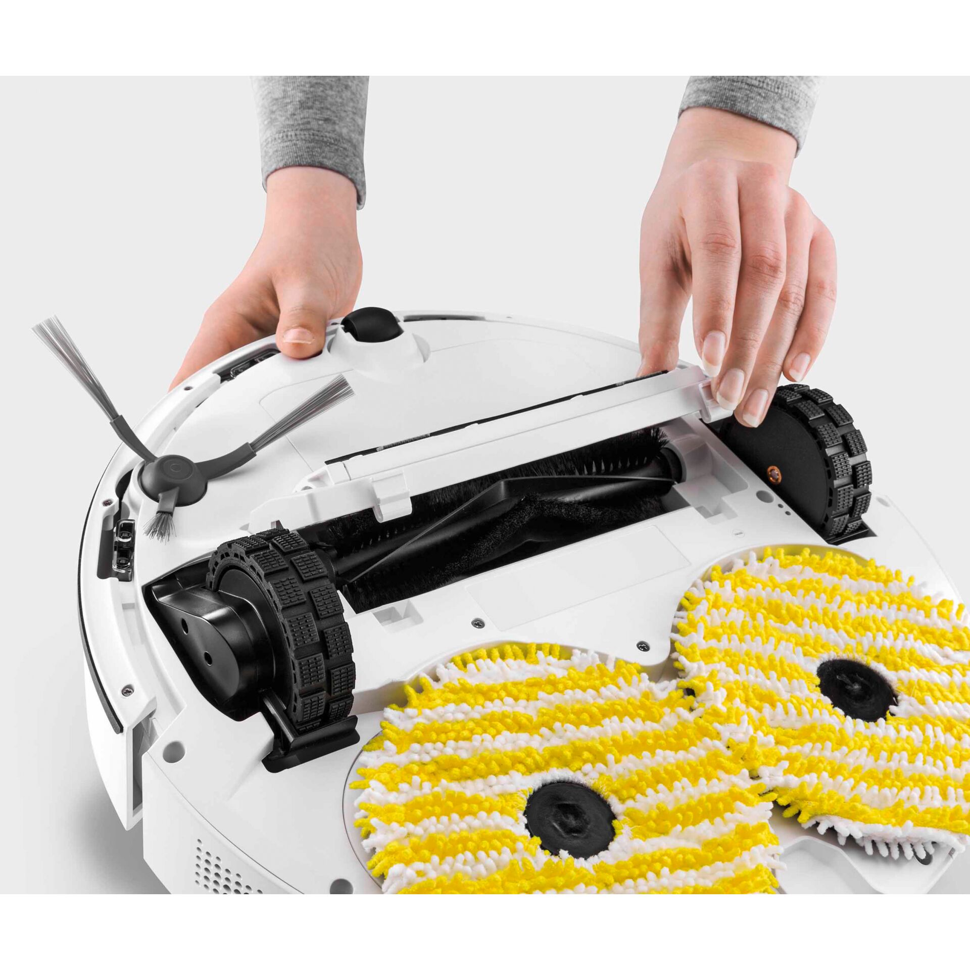 Saugroboter, Reinigungsroboter, Mikrofaser-Bürsten, Laufrollen, Rahmen-Deckel