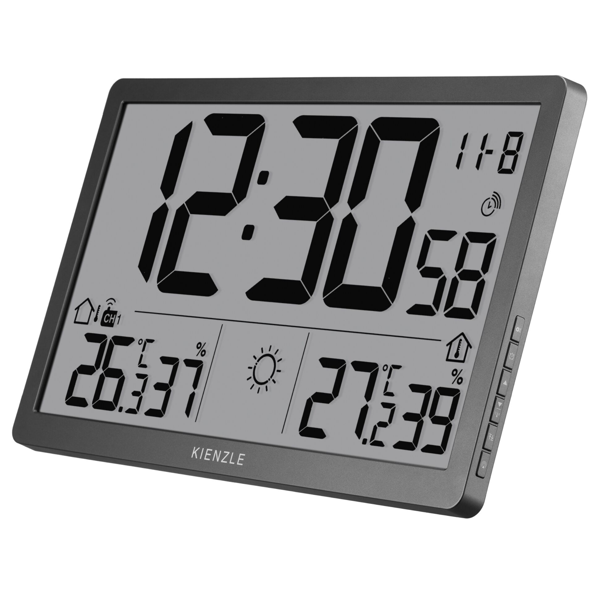 digitaler Uhr, Uhrenanzeige, digitale Thermometer, Wetteruhr, LCD-Uhr