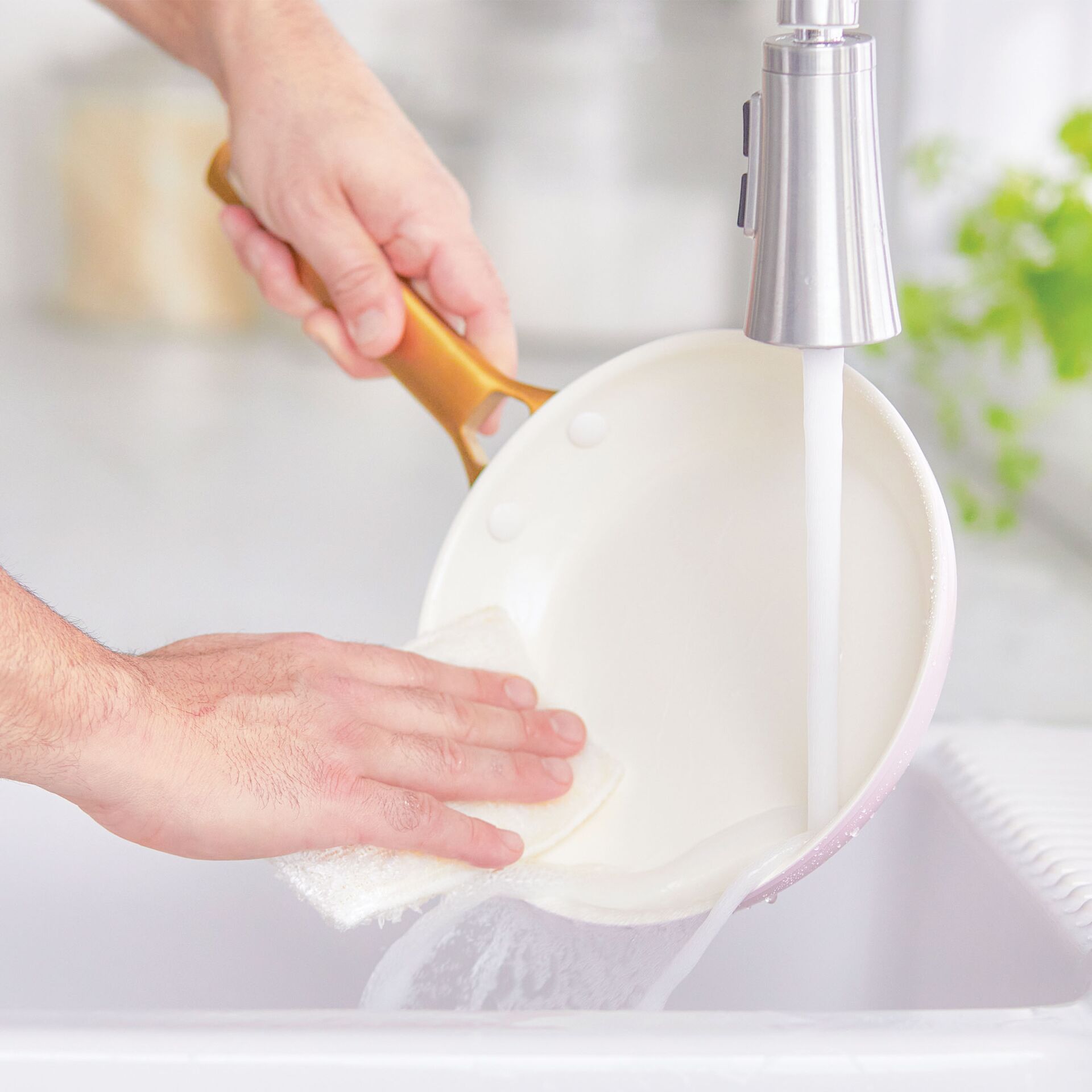 Pfanne, Spülhilfe, Kochgeschirr, Abtropfschutz, Spülflege