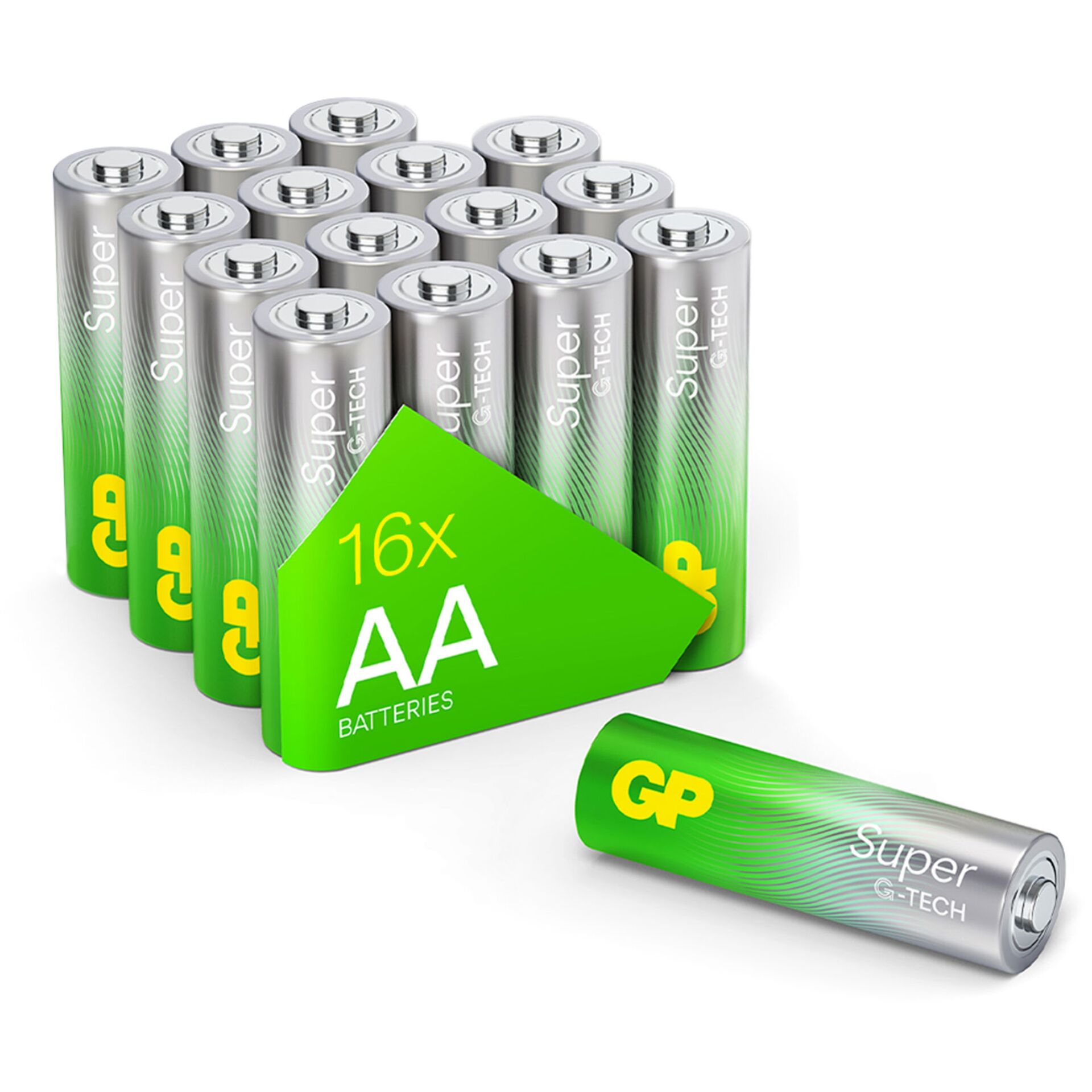 1x16 GP Super Alkaline 1,5V  AA Mignon LR06 Rel.03015AETA-S16
