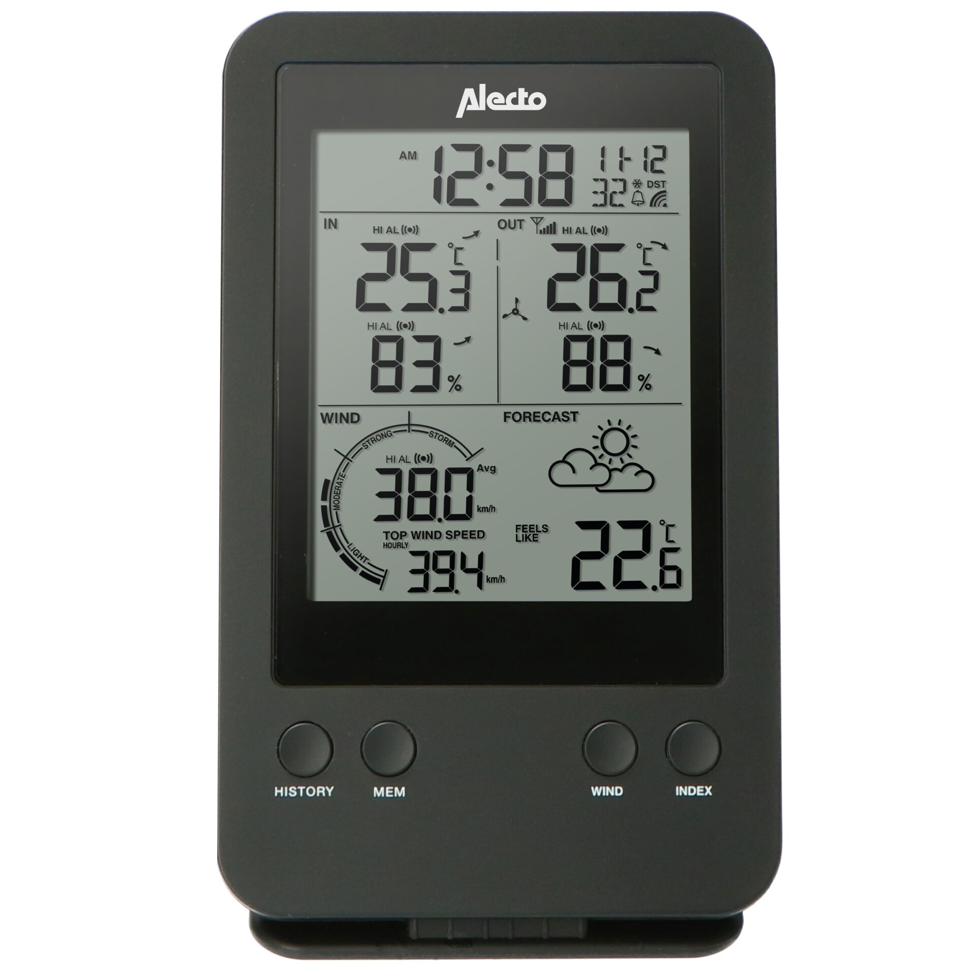 Wetterstation, Digitalanzeige, Wetterdisplay, Windgeschwindigkeit, Temperatur