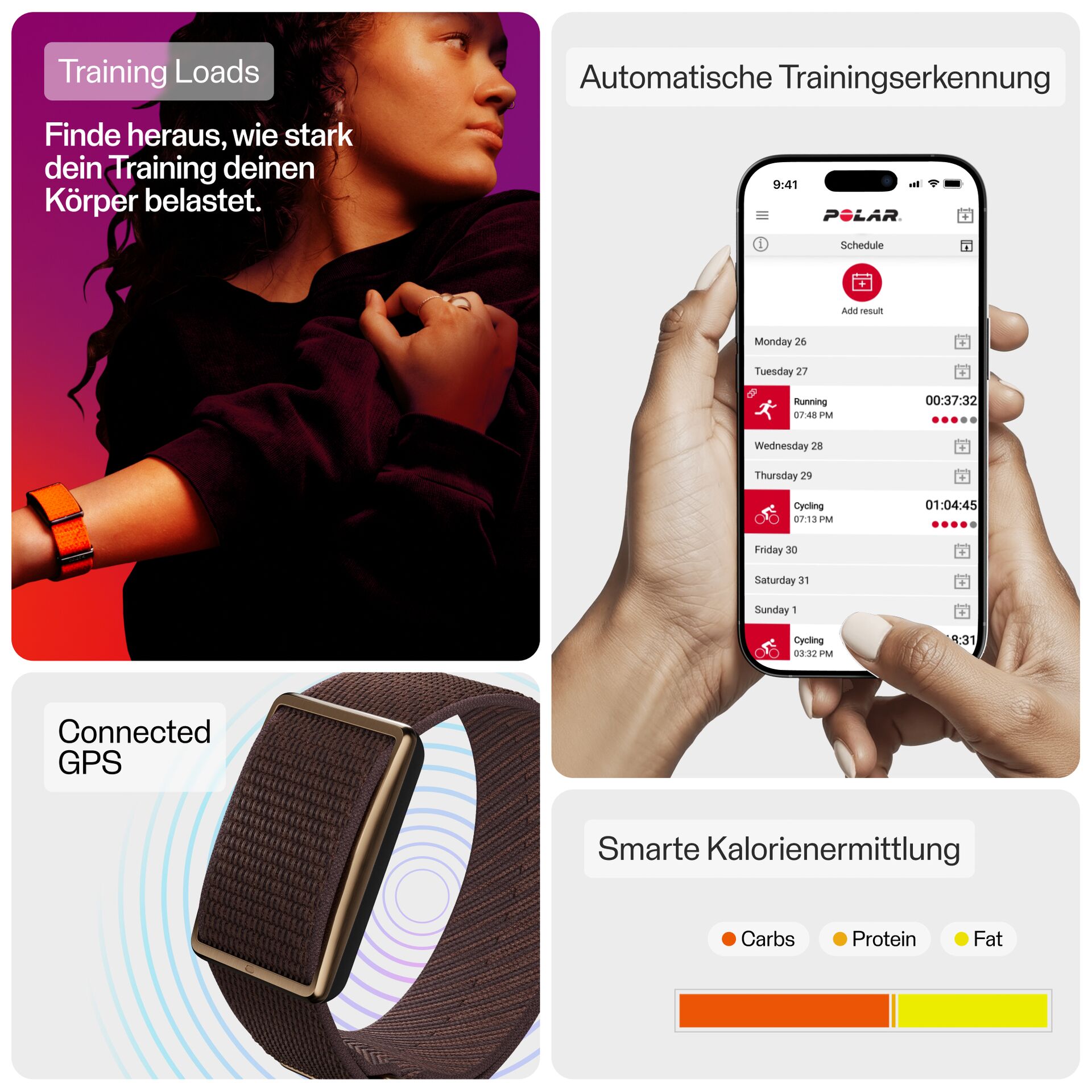 Fitness, Smartwatch, GPS, Herzfrequenz, Kalorien
