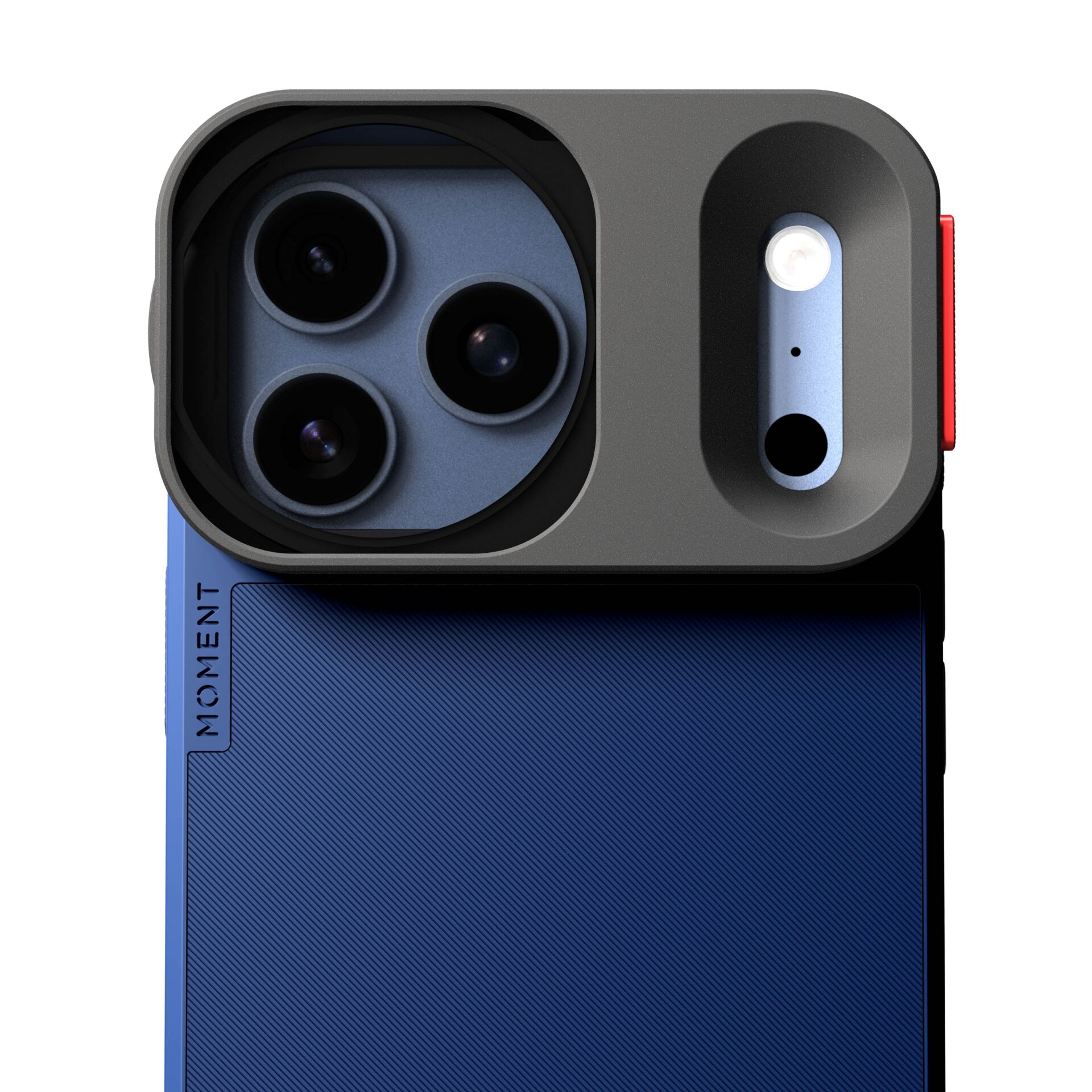 smartphone case, magnetic pocket, three-camera module, blue back, slim design