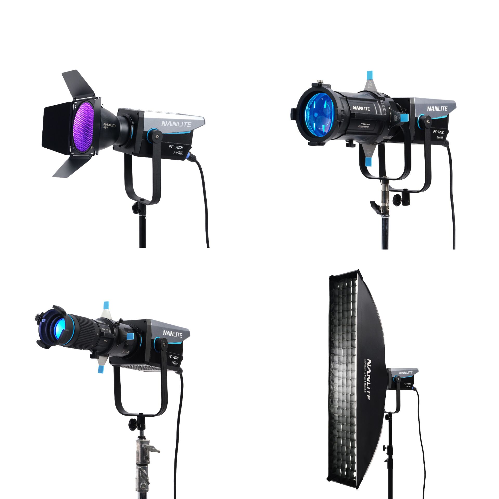 Spotlight, Studio light, LED, Parabolreflektor, Lichtset