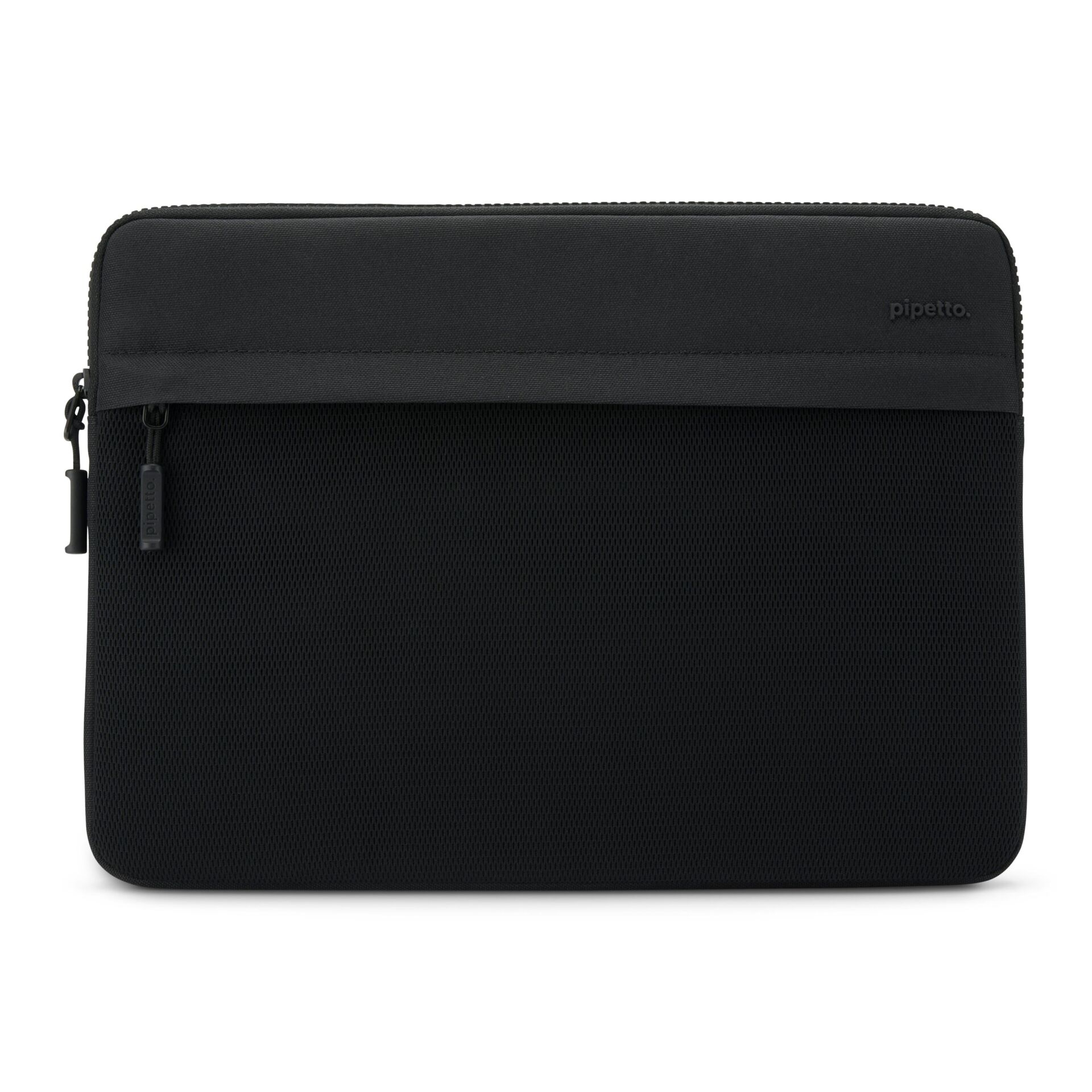 laptophülle, schwarz, mesh pocket, reissverschluss Tasche, schockfest