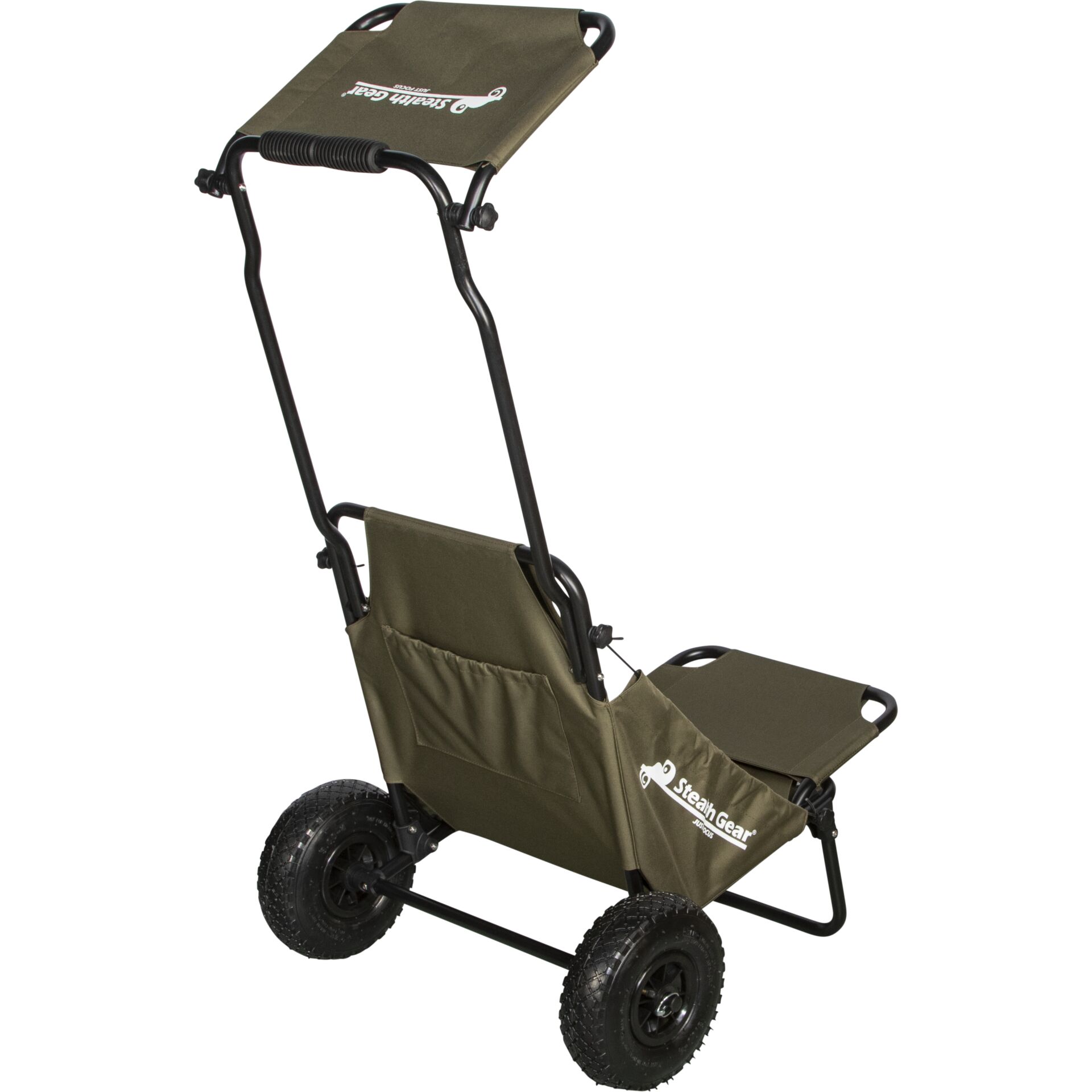 Schiebetrolley, Gartenwagen, Olive green, Stofftasche, Großes Radset