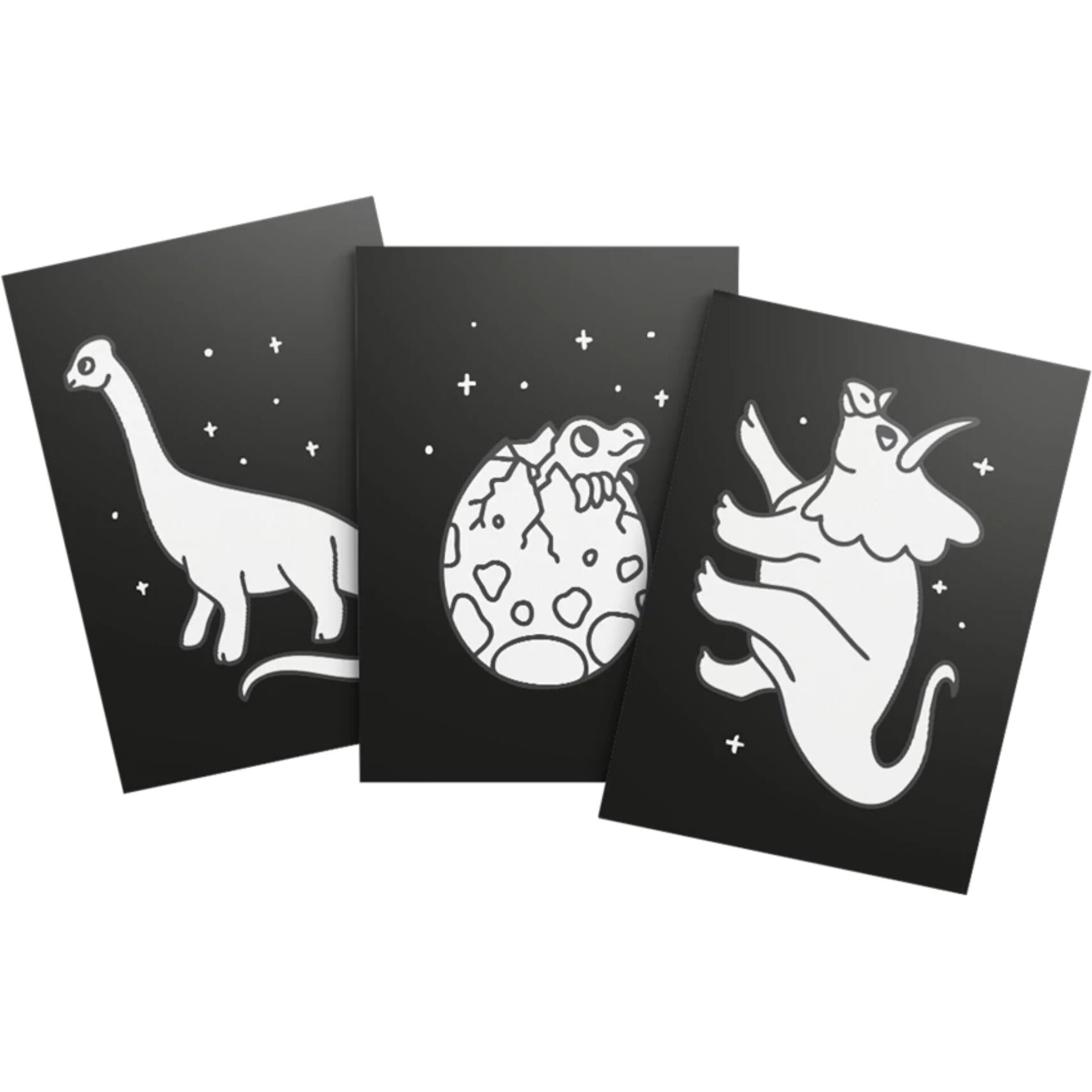 dinosaurier, steinegg, mondsächlich, dinosaurier-illustration, poster-set