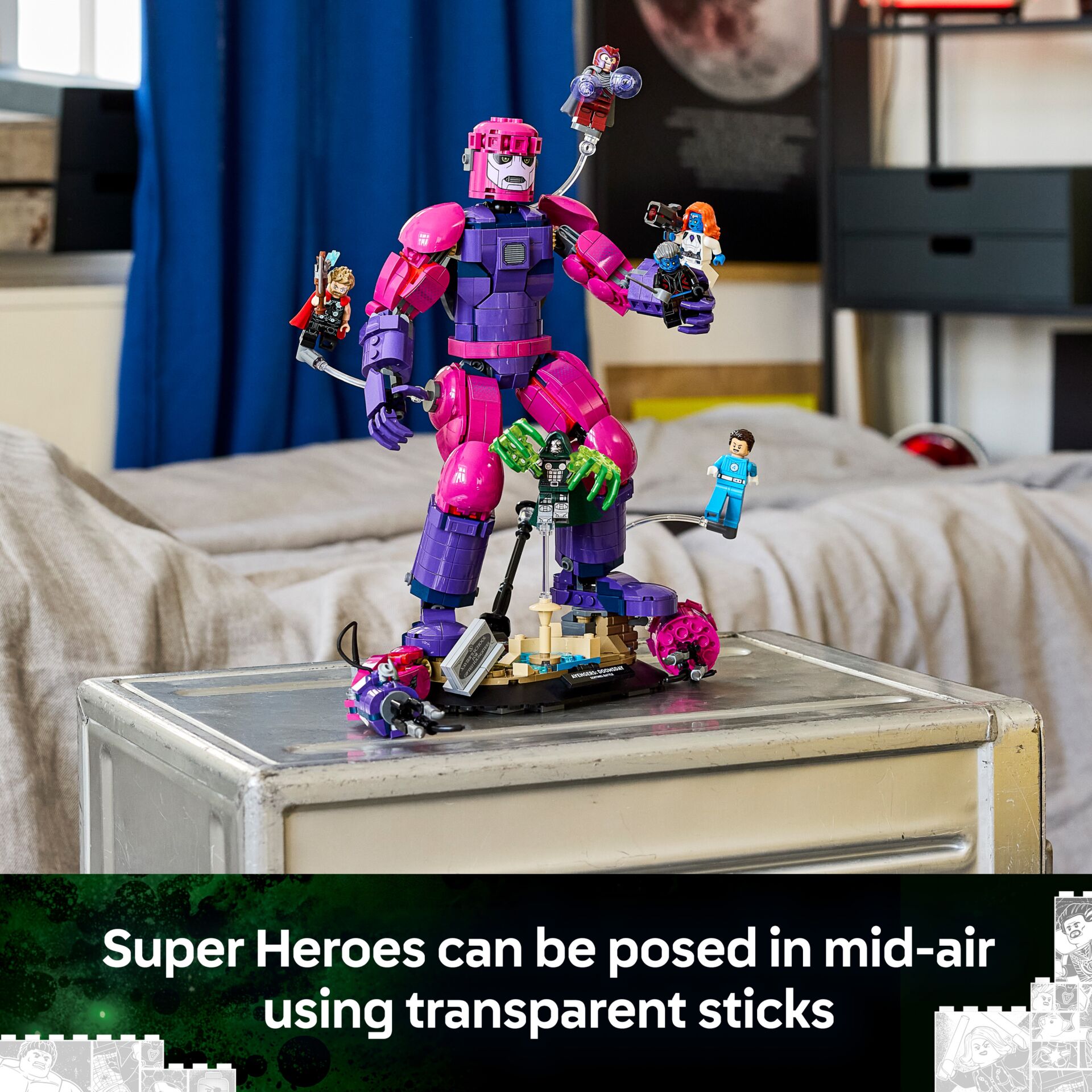 Lego, Figur, Robot, pink purple, Kinderfigur