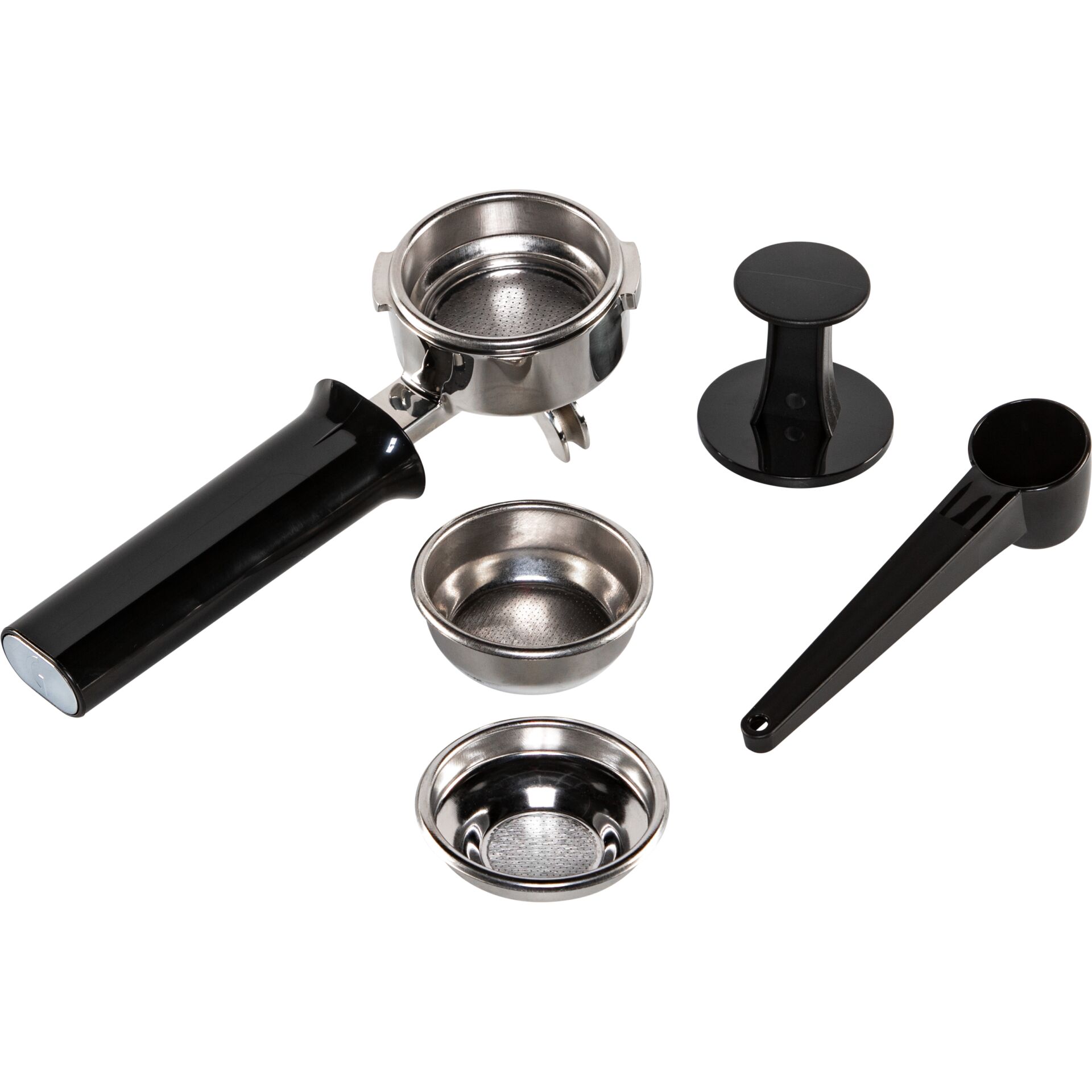 Espresso-Set, Portafilter, Edelstahl, Tamper, Filtrationshalter