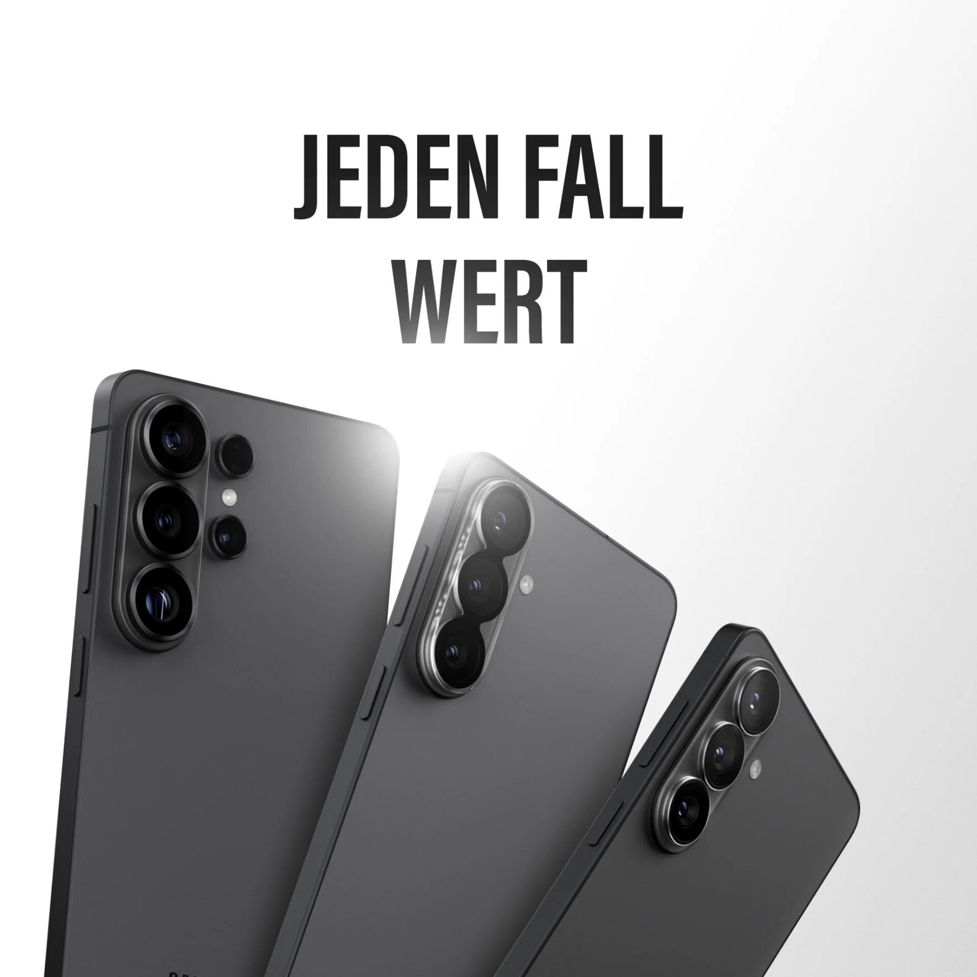Smartphone, Dreifachkamera, Grau, Rückseite, Objektiv-Reihe