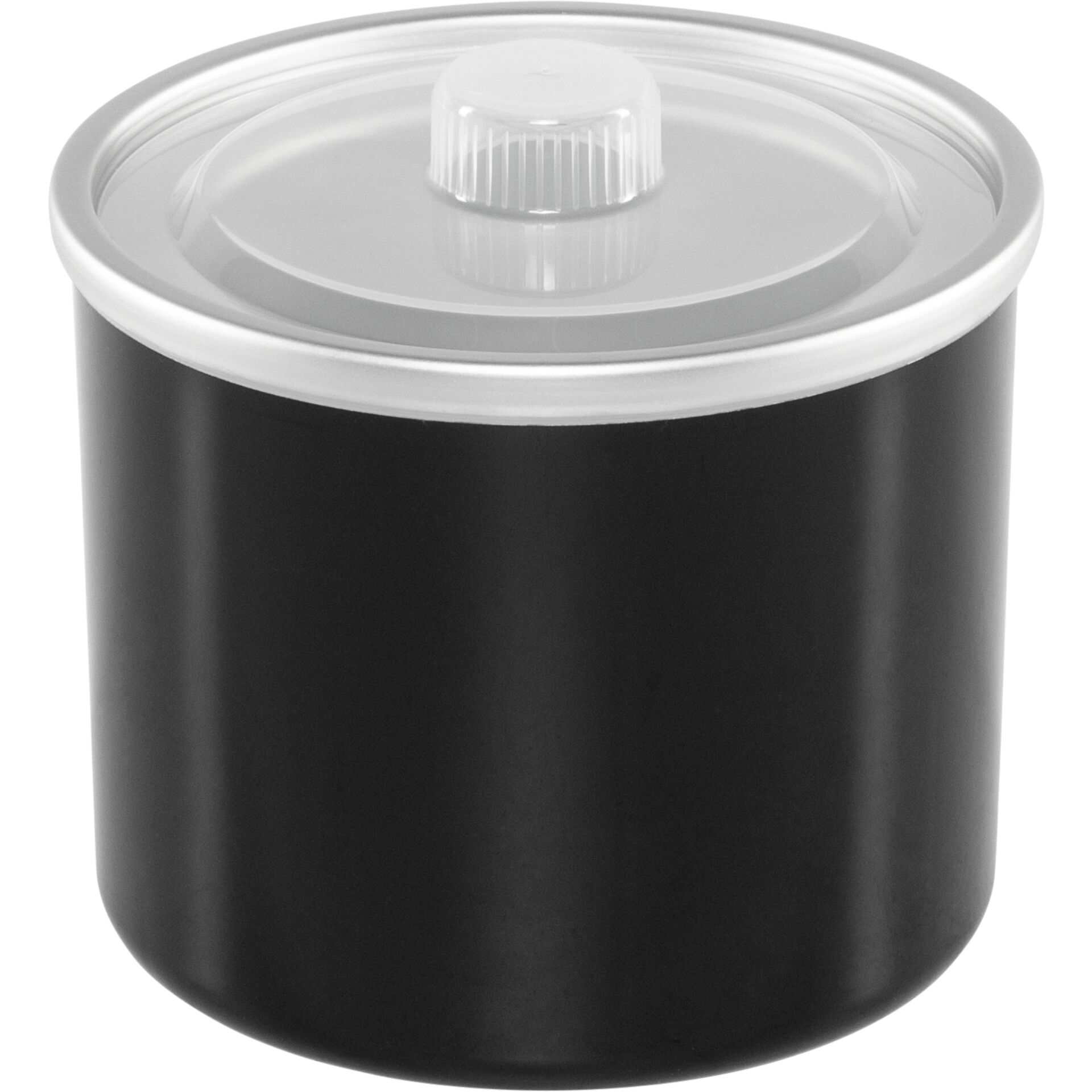 Tiegel, Dosenform, Schwarze Dose, Deckel aus Glas, Rundbehälter