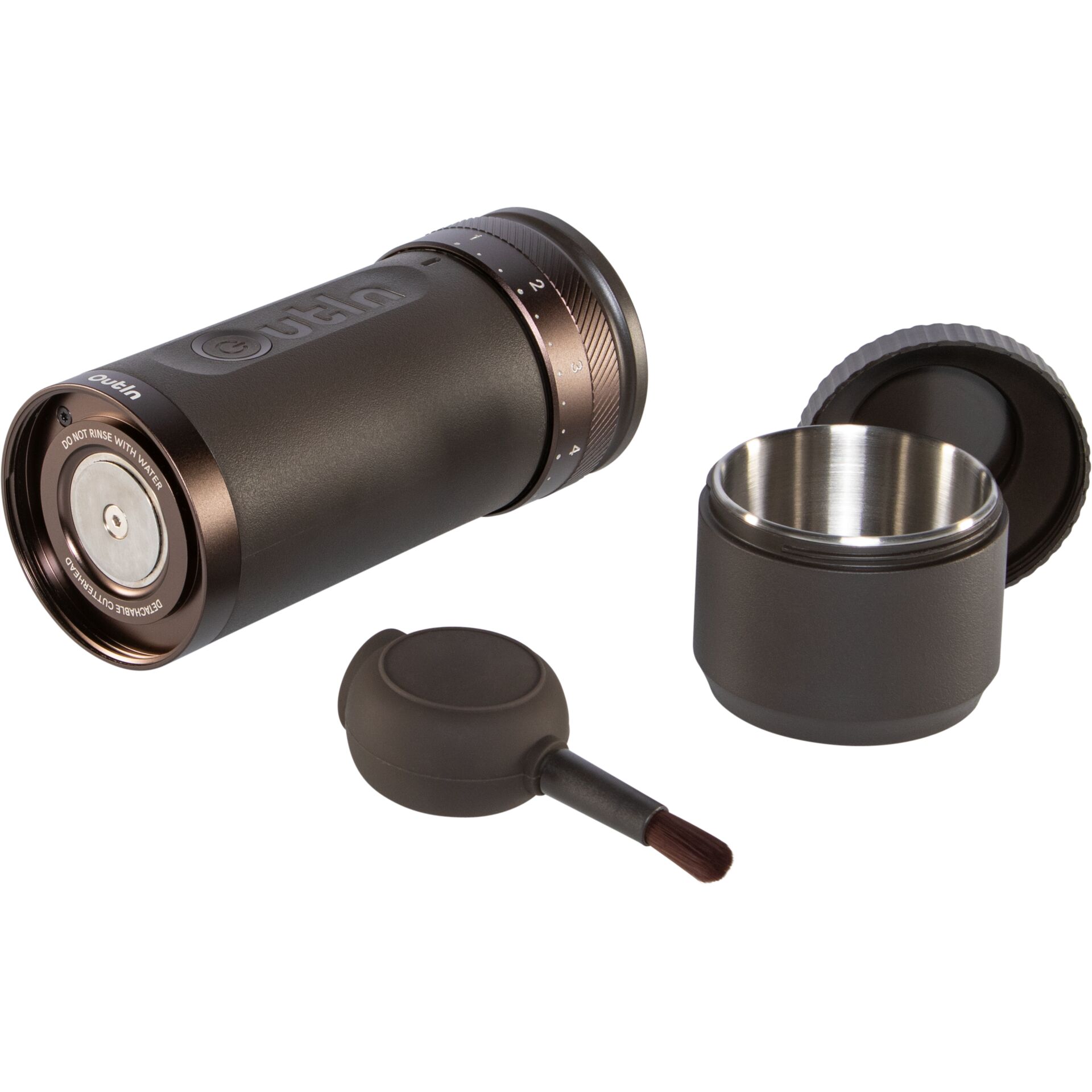 Reisebecher, Thermobecher, Ausgießer?, Kaffeezubereiter?, Deckel mit Brush
