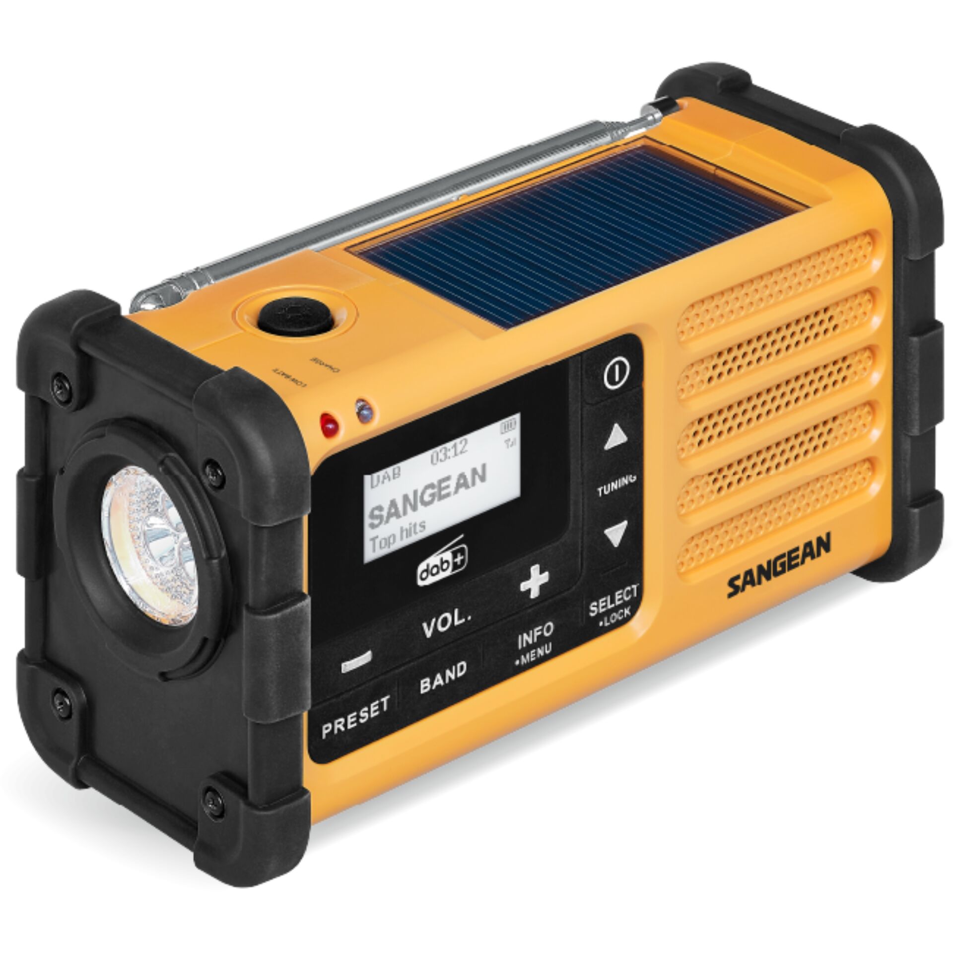 Sangean MMR-88 DAB+ (USB-C) gelb  Notfall/Kurbel/Solar Radio