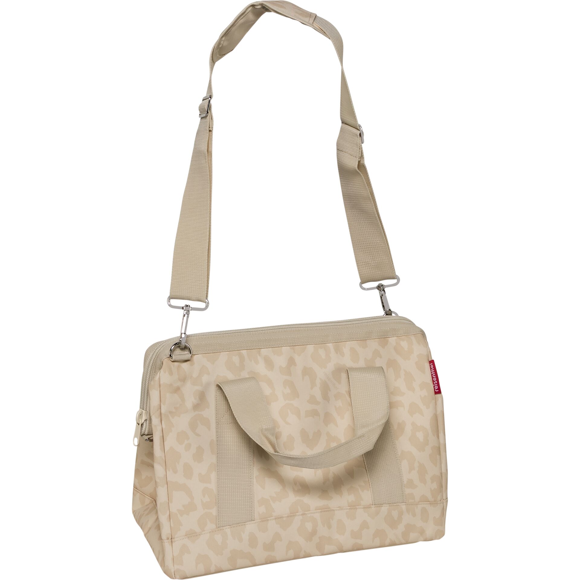 Henkeltasche, Leoprint, Beige, Umhängetasche, Leoprint