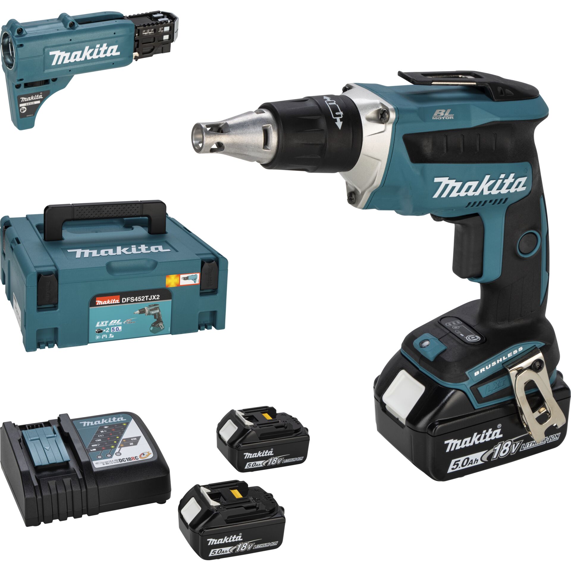 Makita DFS452TJX2  Akku-Schnellbauschrauber