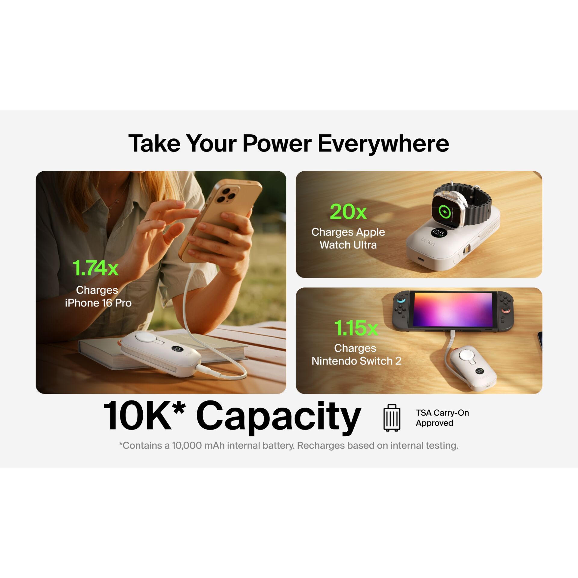 Powerbank, 10K Kapazität, Ladegerät, USB-C Ladegerät, Batteriepack