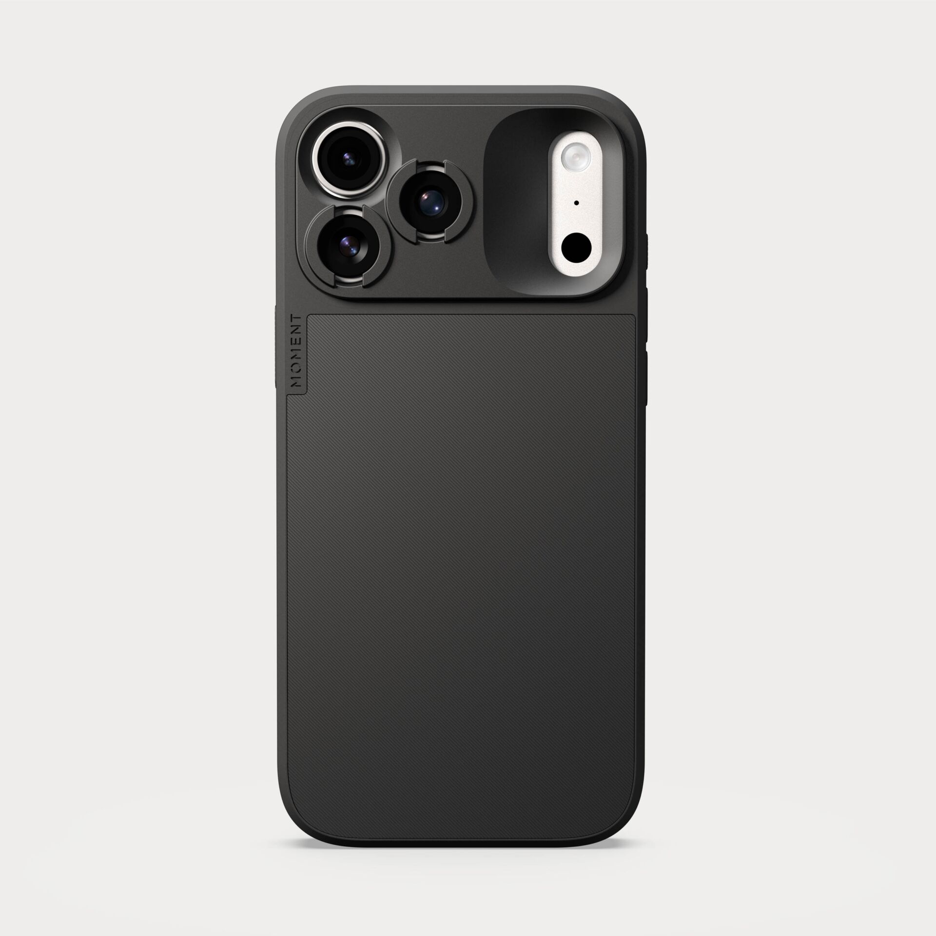 Hülle, Smartphone, Kameralinsen, Lederoptik, Schwarz