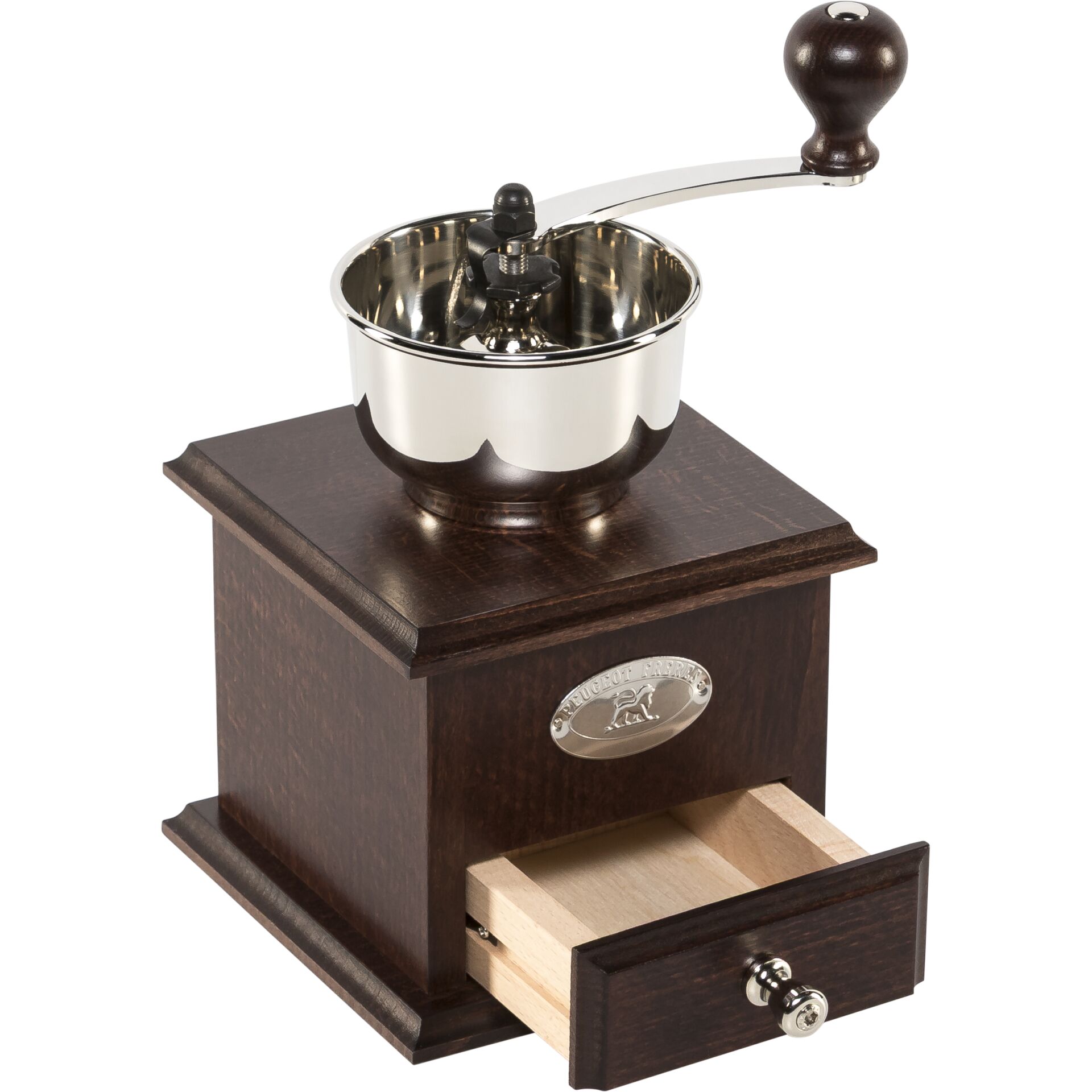 Kaffeemühle, manuelle Mühle, Holz-Mühle, Kaffeemahlwerk, Holzdesign