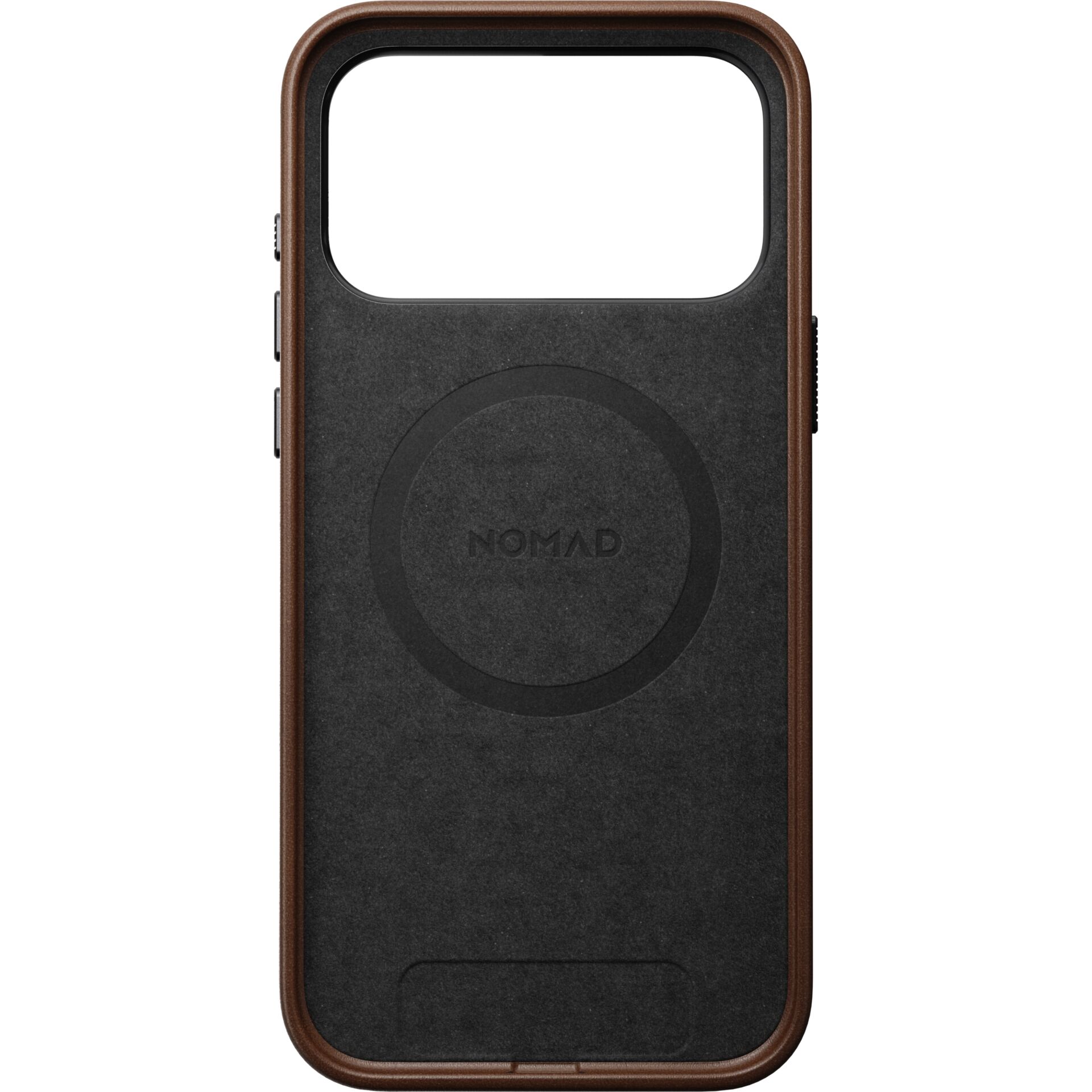 Hülle für Smartphone, iPhone-Hülle, Magnetische Wireless-Ladung, brauner Rahmen, Nomad-Hülle