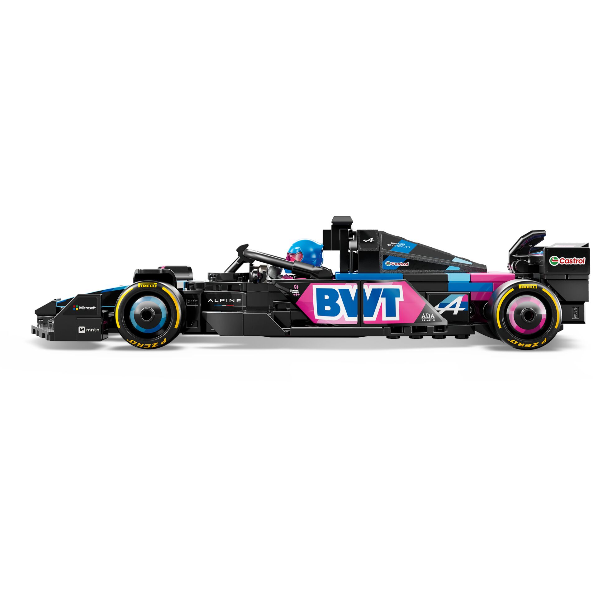 Formel 1 Auto, LEGO, Rennwagen, Hybridfarben, BVT Logo