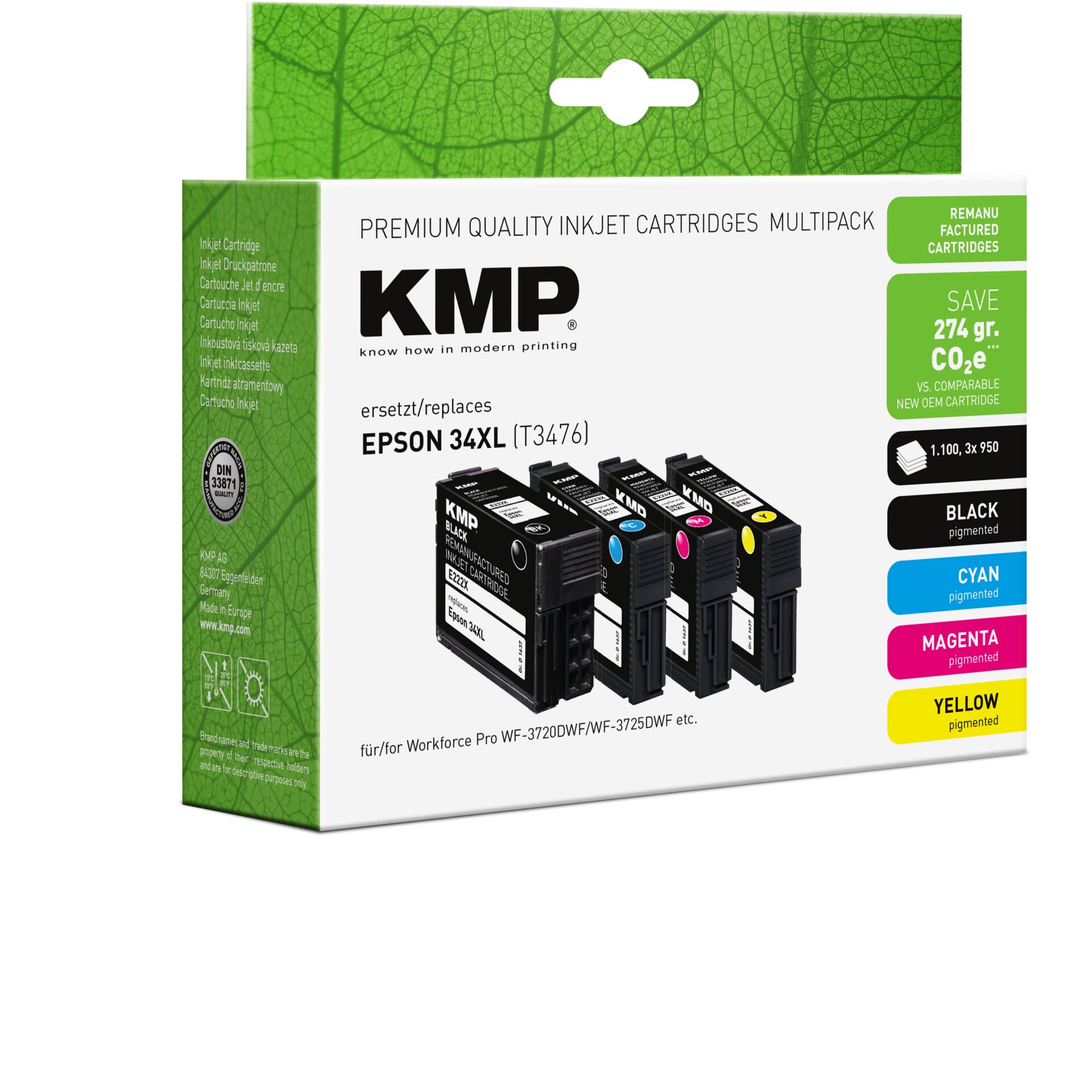 Adapter, Elektronik, Hardware, Computerausrüstung, Tintenpatrone, Druckerpatronen, KMP, EPSON 34XL, Mehrfachpack