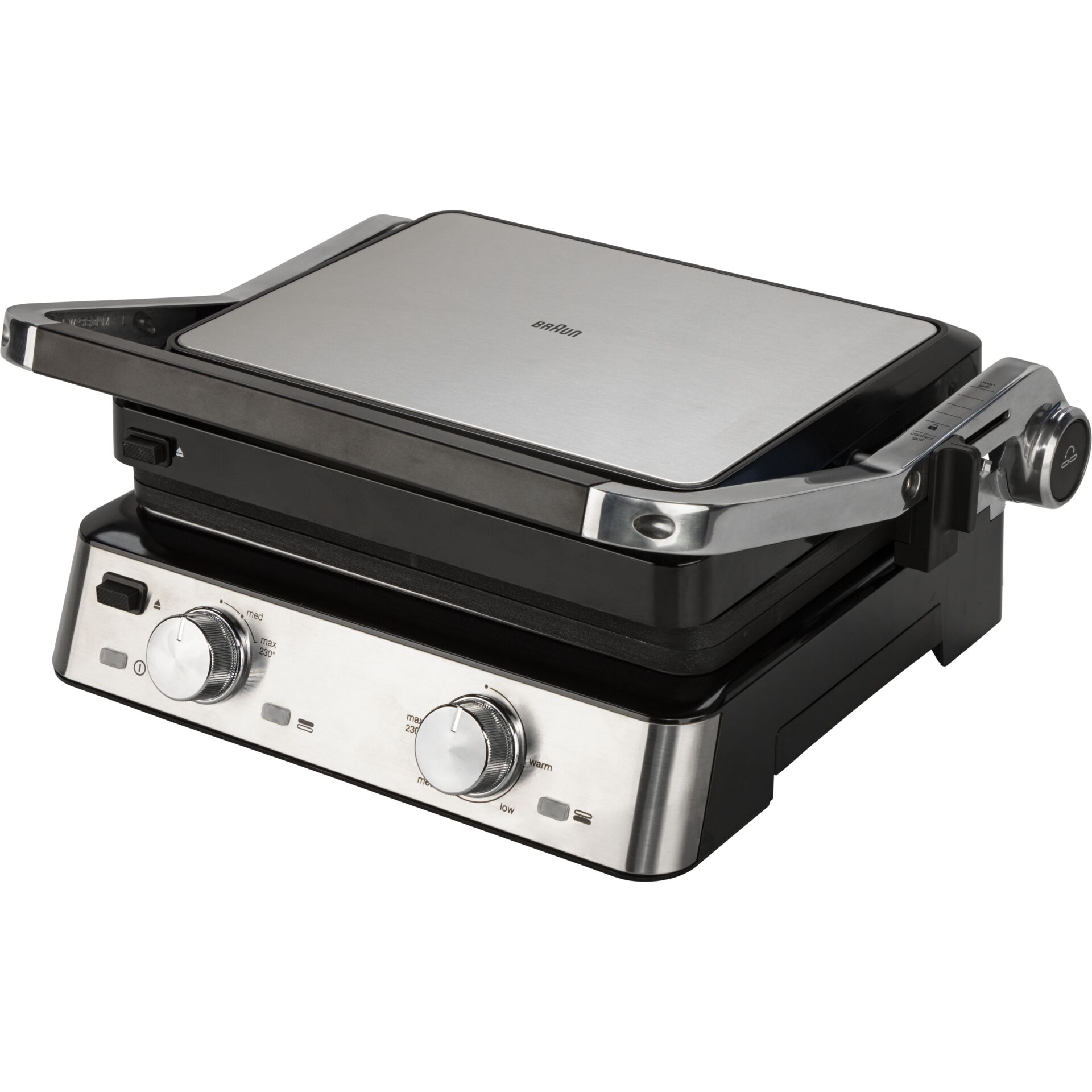 Kontaktgrill, Sandwich-Presse, elektrischer Grill, Edelstahl, Drehknopf