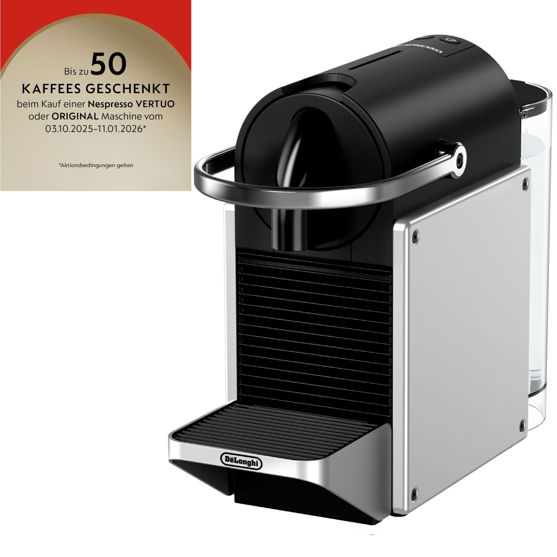 Nespresso Pixie EN 127.S  by DeLonghi, silber