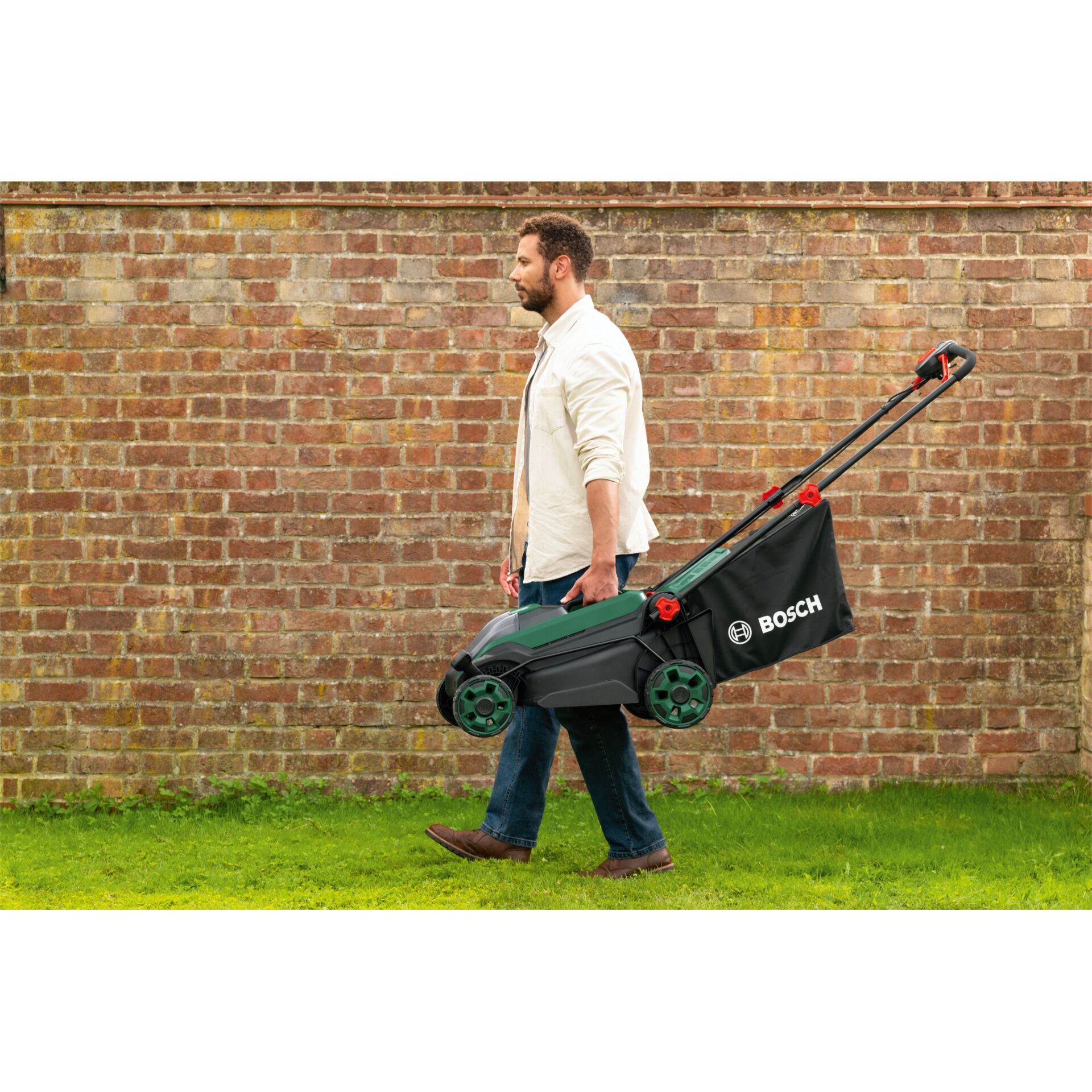 Gartenschlauch, Rasenmäher, Tragegriffe, Grüne Akzente, Bosch