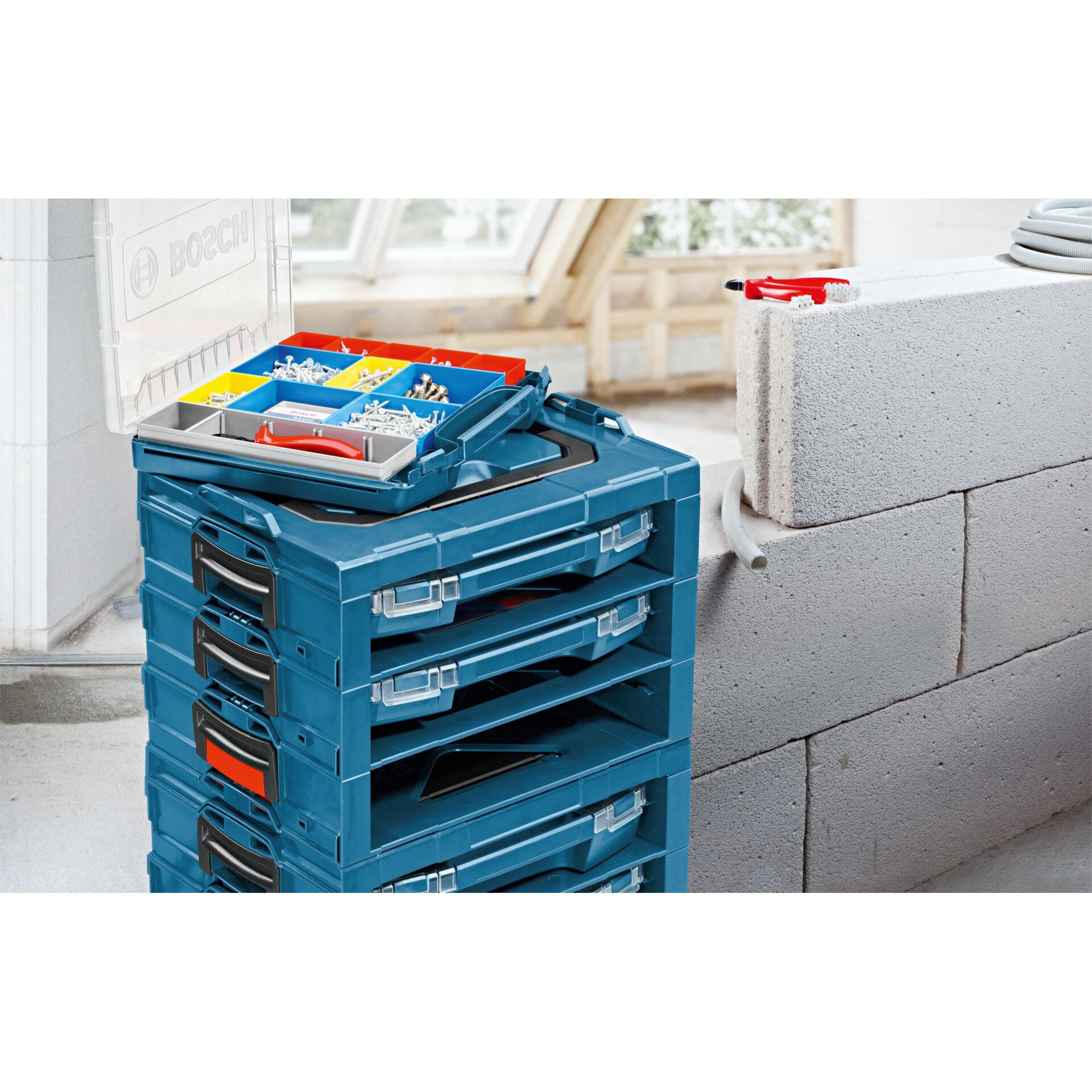 Werkzeugkasten, Toolbox, Bauberbeitungsset, Kunststoffbox, Schraubenorganizer