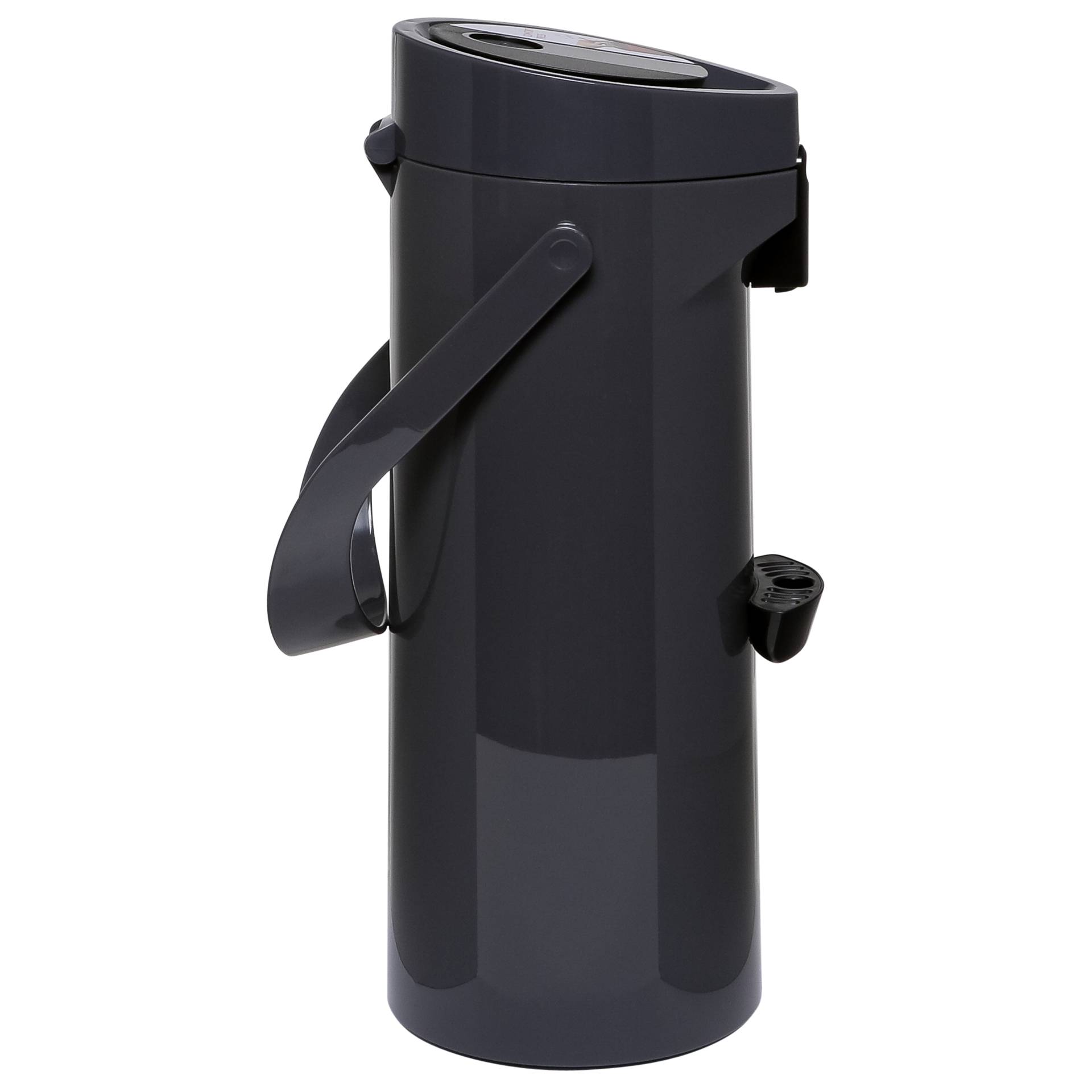 Thermos, Vakuumkanne, Isolierkanne, Stahl, dunkelgrau