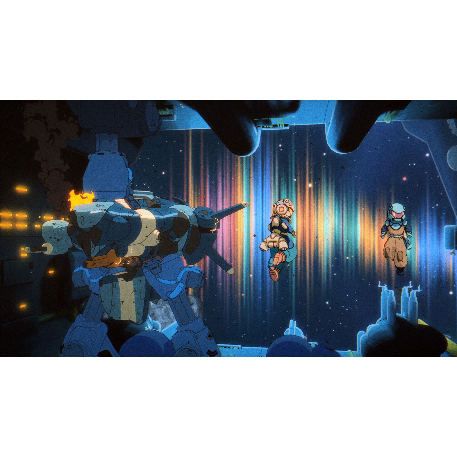 Mecha, Roboter, Raumschiff, Weltraumschlacht, Astronauten