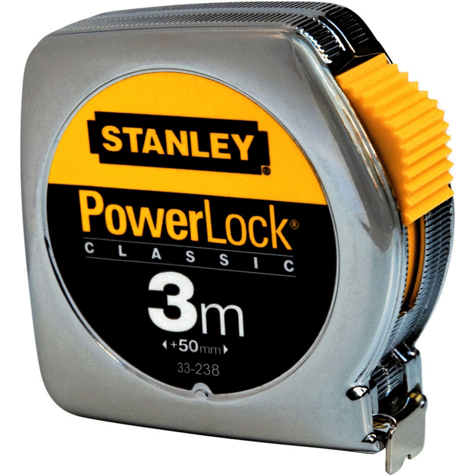 Tape measure, Kunststoffgehäuse, 3 m, gelb-schwarz, Schleppverschluss