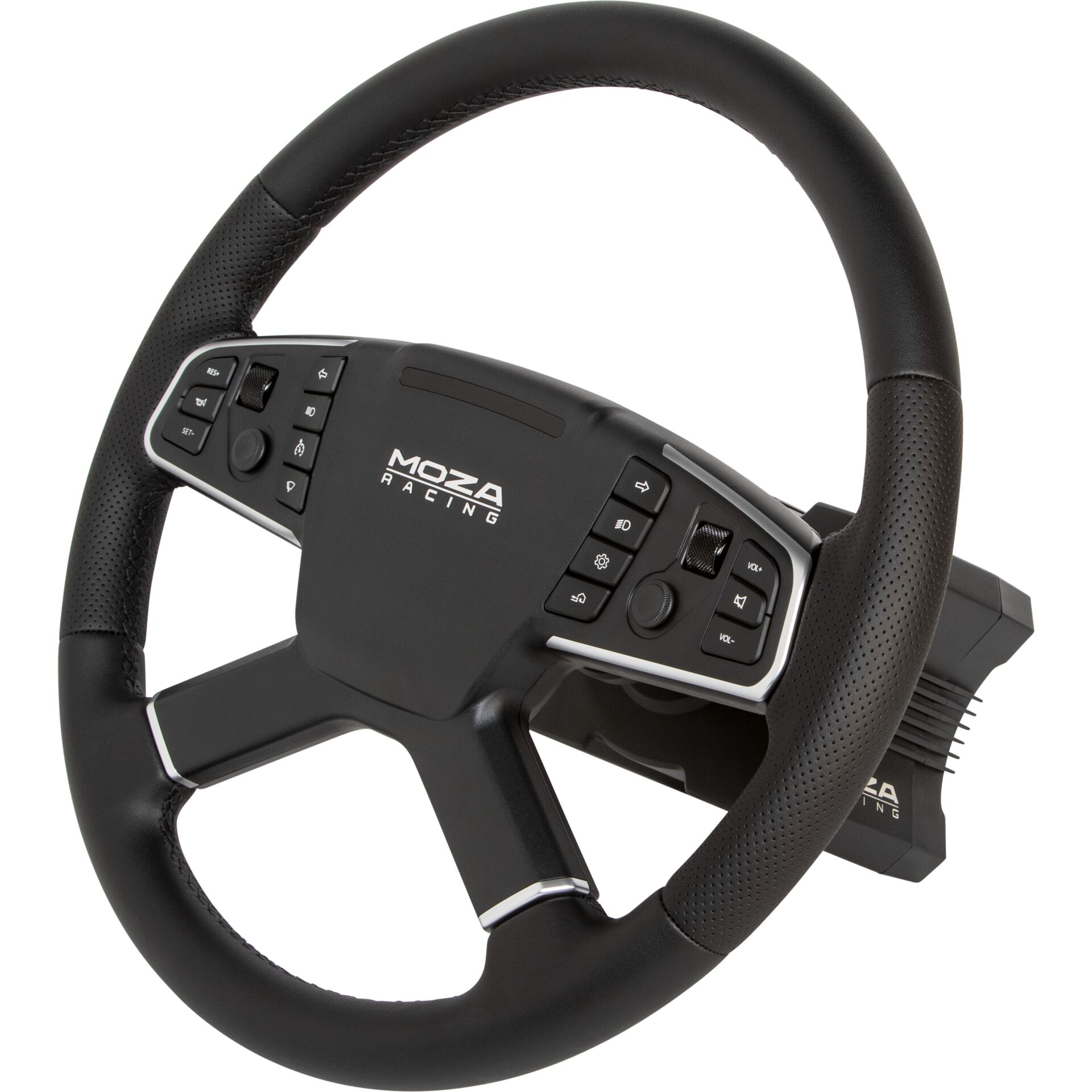Lenkrad, Lenkrad für Rennsimulation, perforierte Grifffläche, Bedienknöpfe, Moza Racing