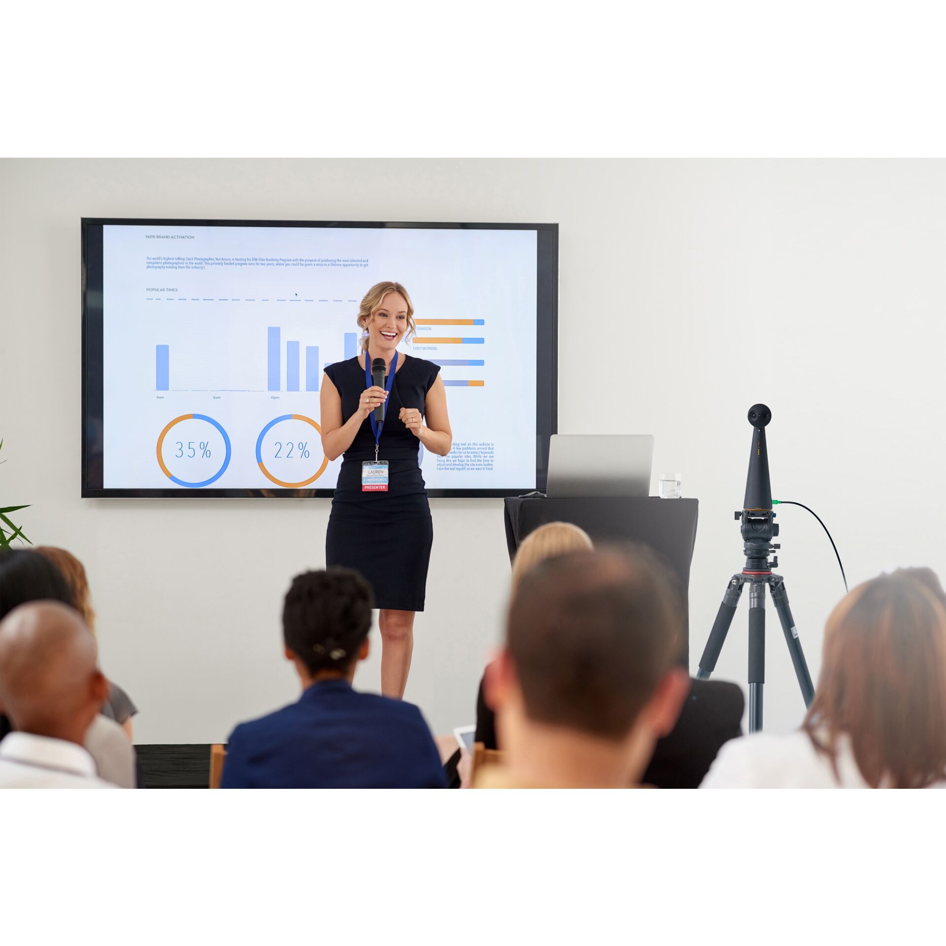 Person, Menschenmenge, Überwachen, Laptop, Frau