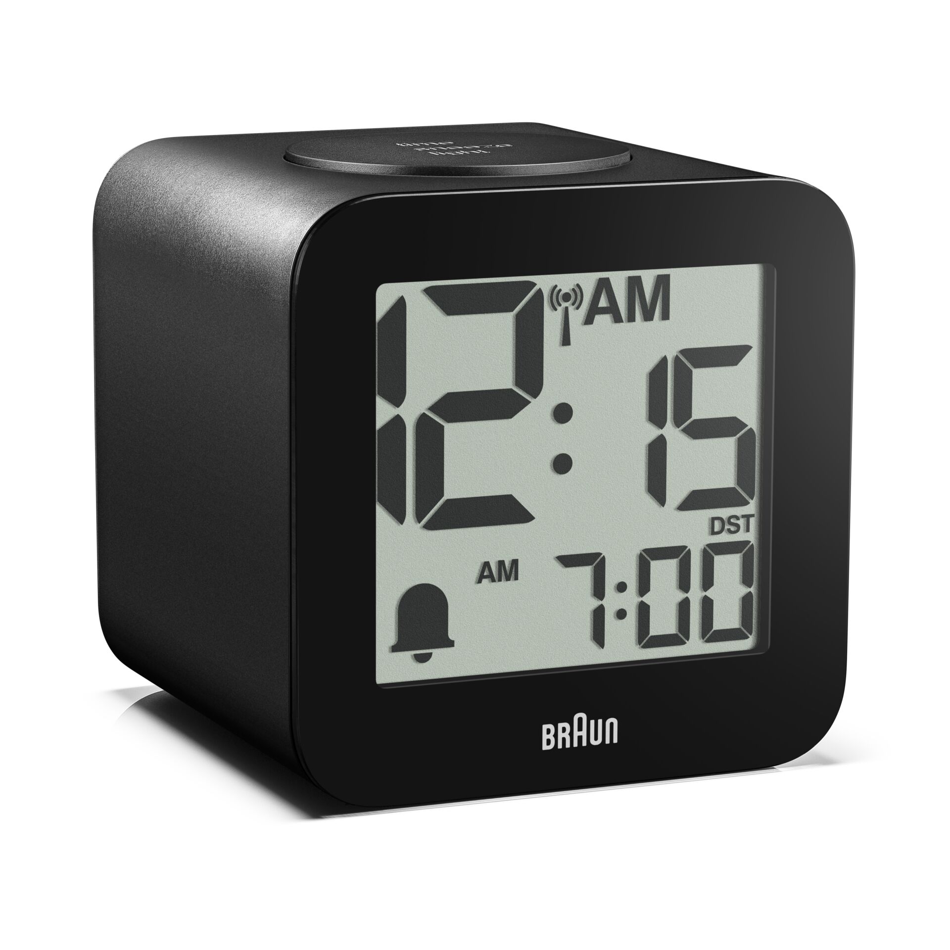 Digitaluhr, Schwarz, Wecker, LED-Display, Braun